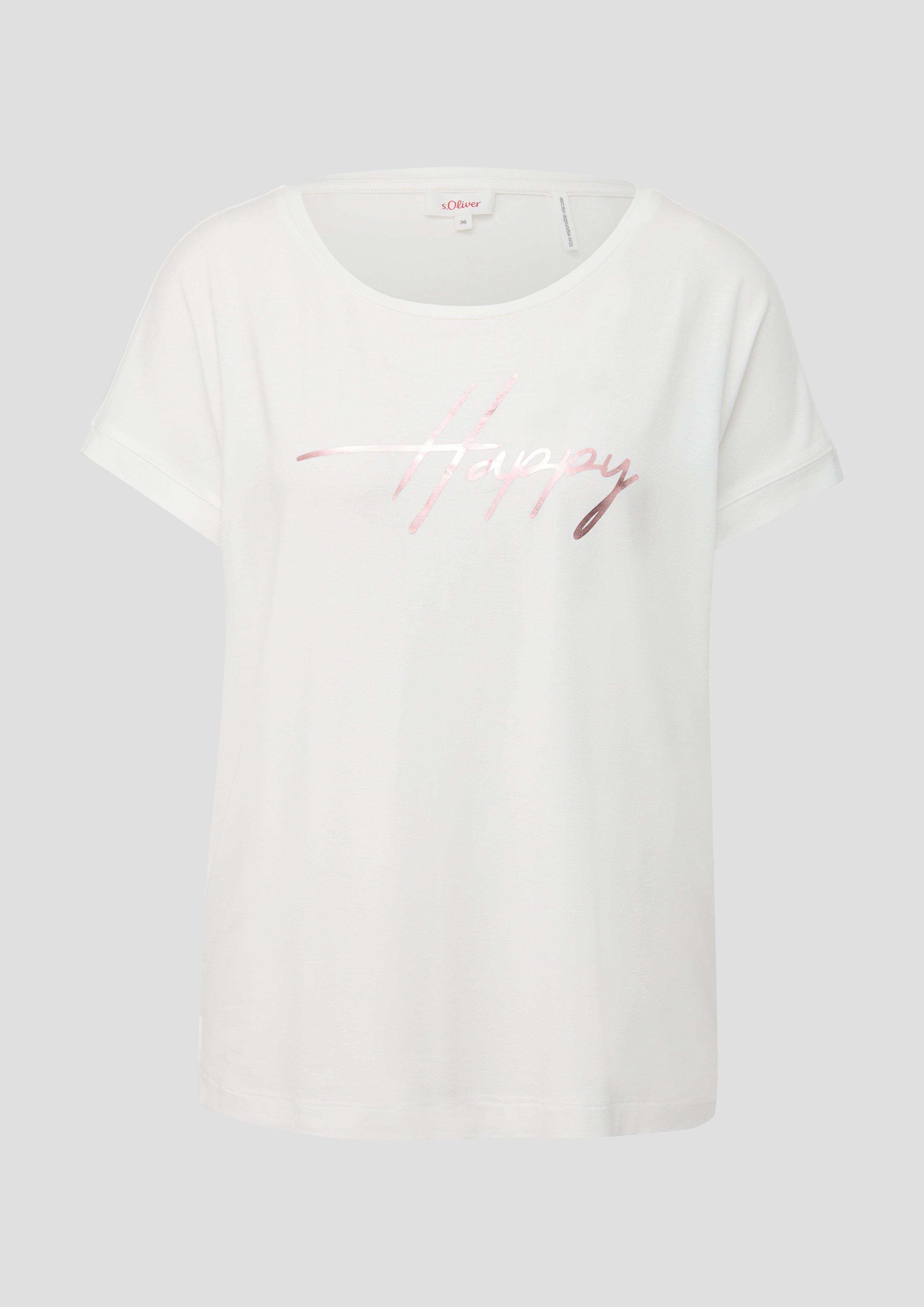 s.Oliver - Shirt aus Viskosestretch, Damen, creme