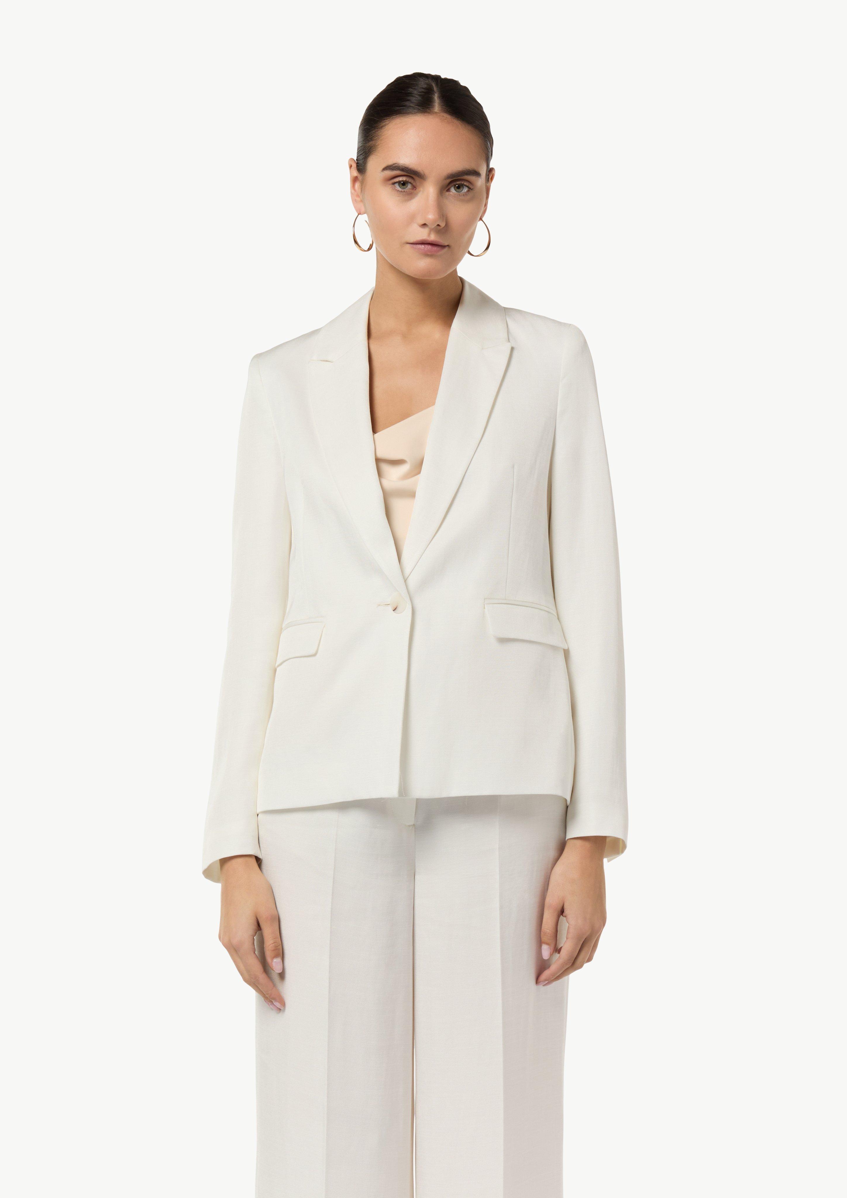 Linen blend blazer - white | Comma