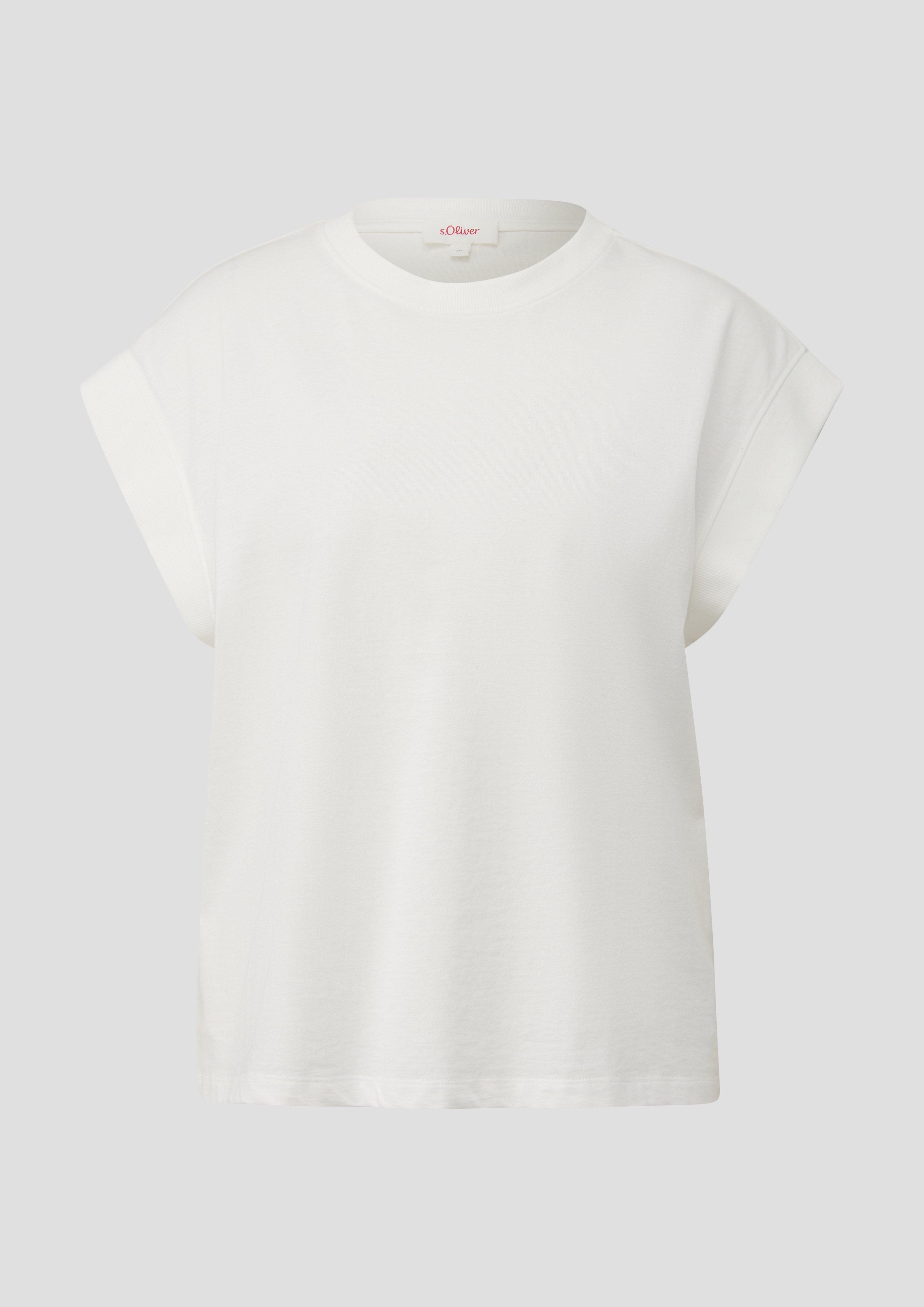 s.Oliver - T-Shirt mit überschnittener Schulter, Damen, creme