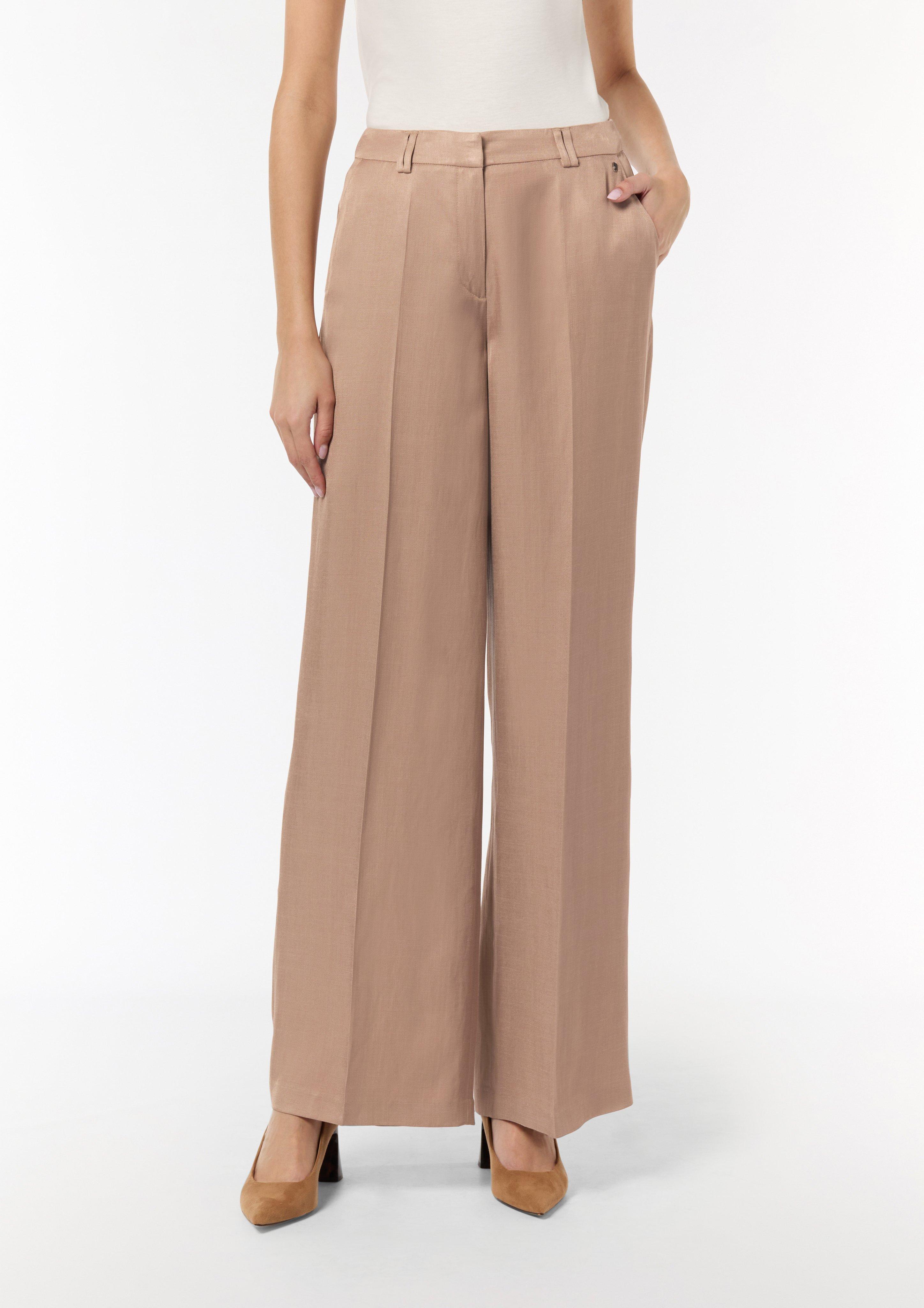 QS Plissierte Wide-Leg-Hose – Lässig, Elastisch, Mit Hohem Bund Und Weitem Bein