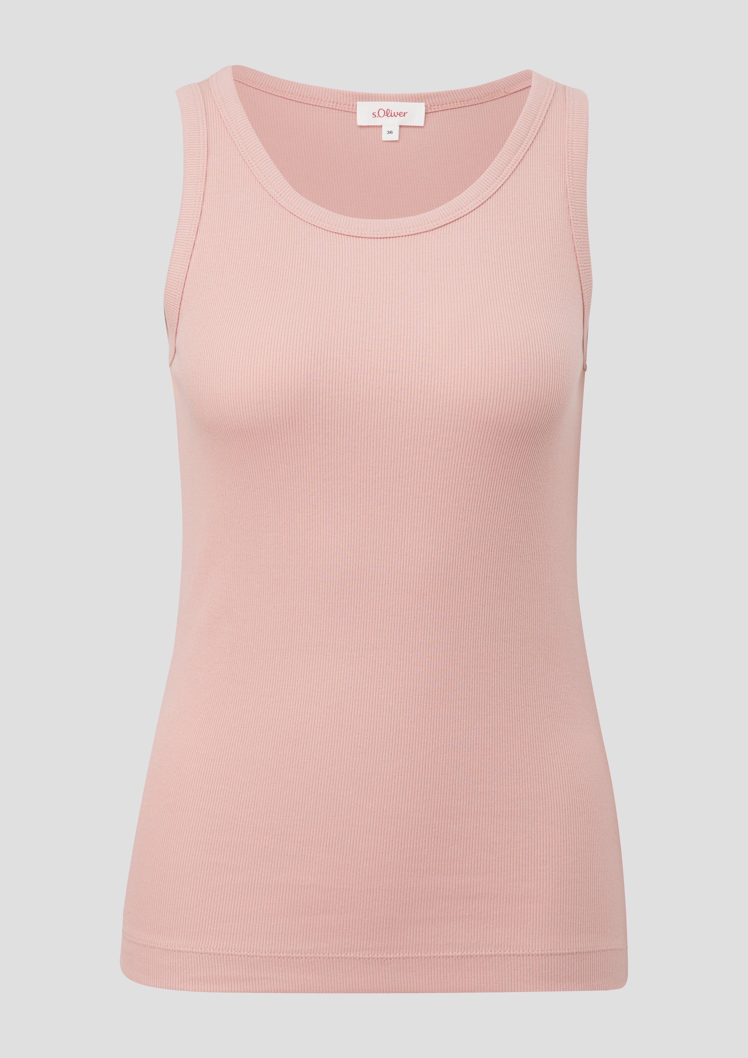 s.Oliver - Tanktop aus Baumwollstretch, Damen, Rosa