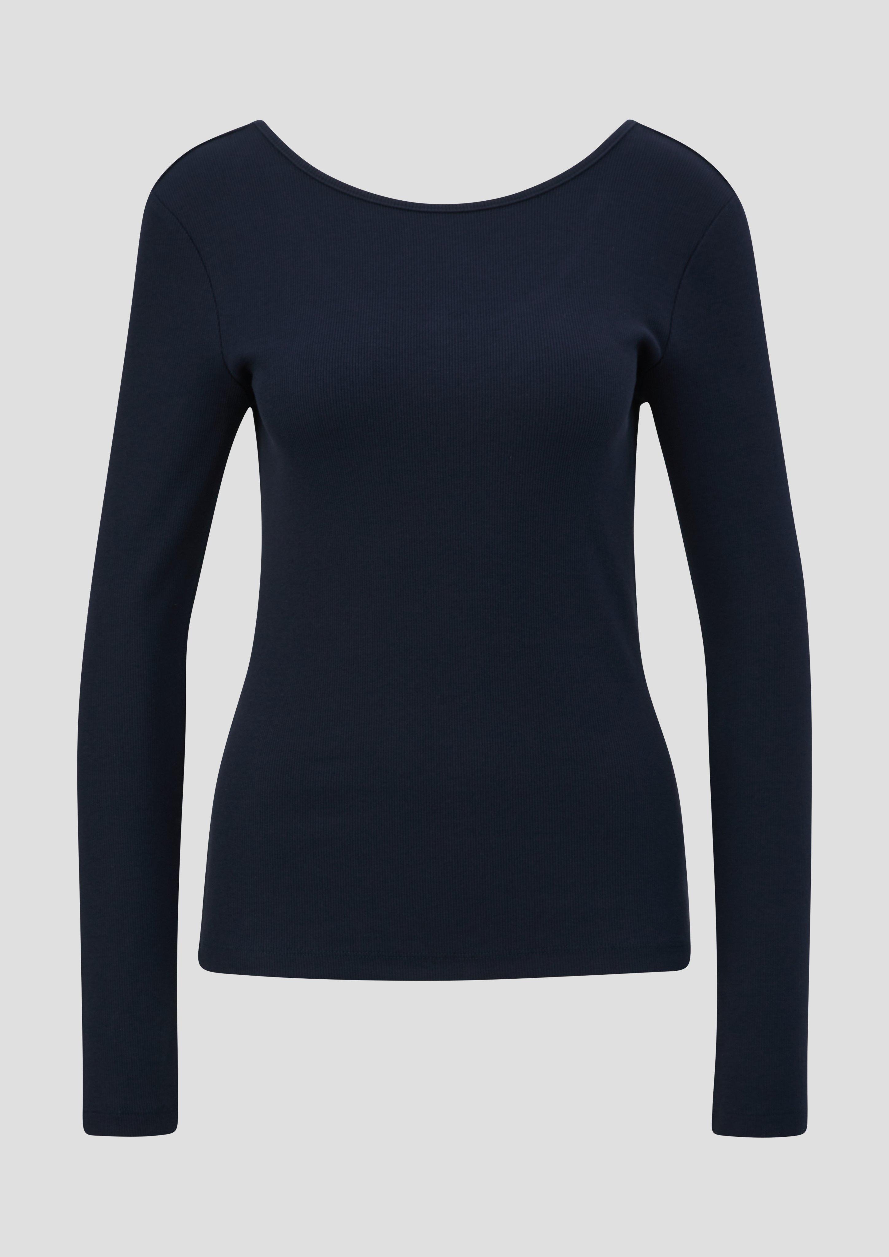 s.Oliver - Longsleeve mit Rippstruktur, Damen, blau