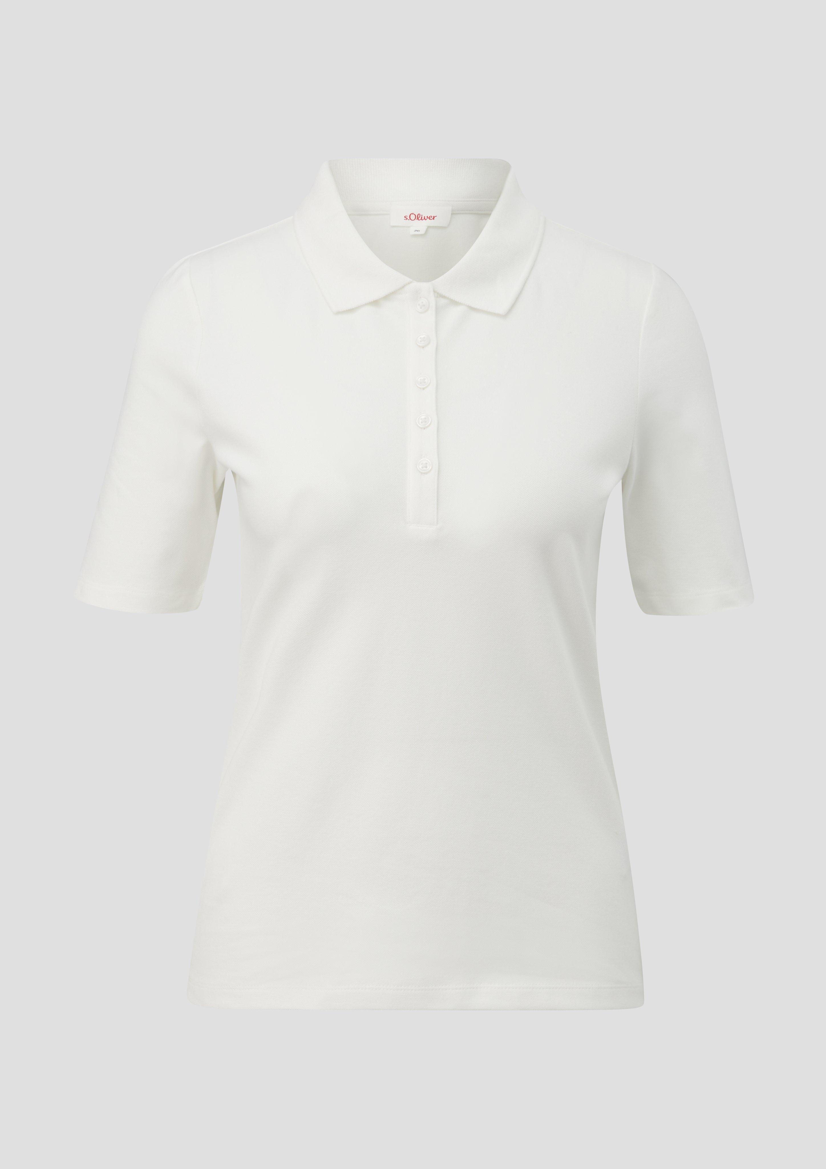 s.Oliver - Poloshirt aus Baumwollstretch, Damen, creme