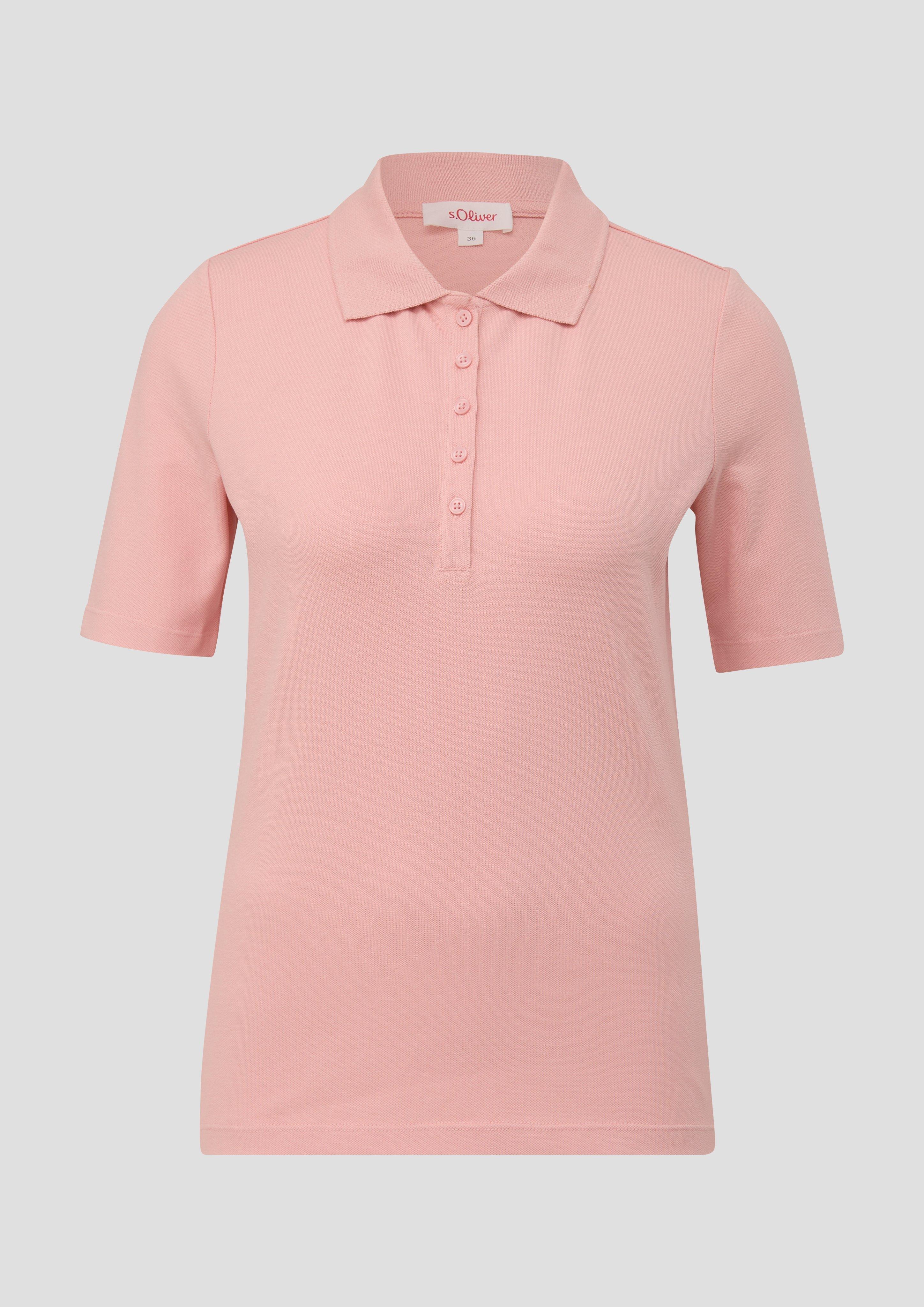 s.Oliver - Poloshirt aus Baumwollstretch, Damen, Rosa