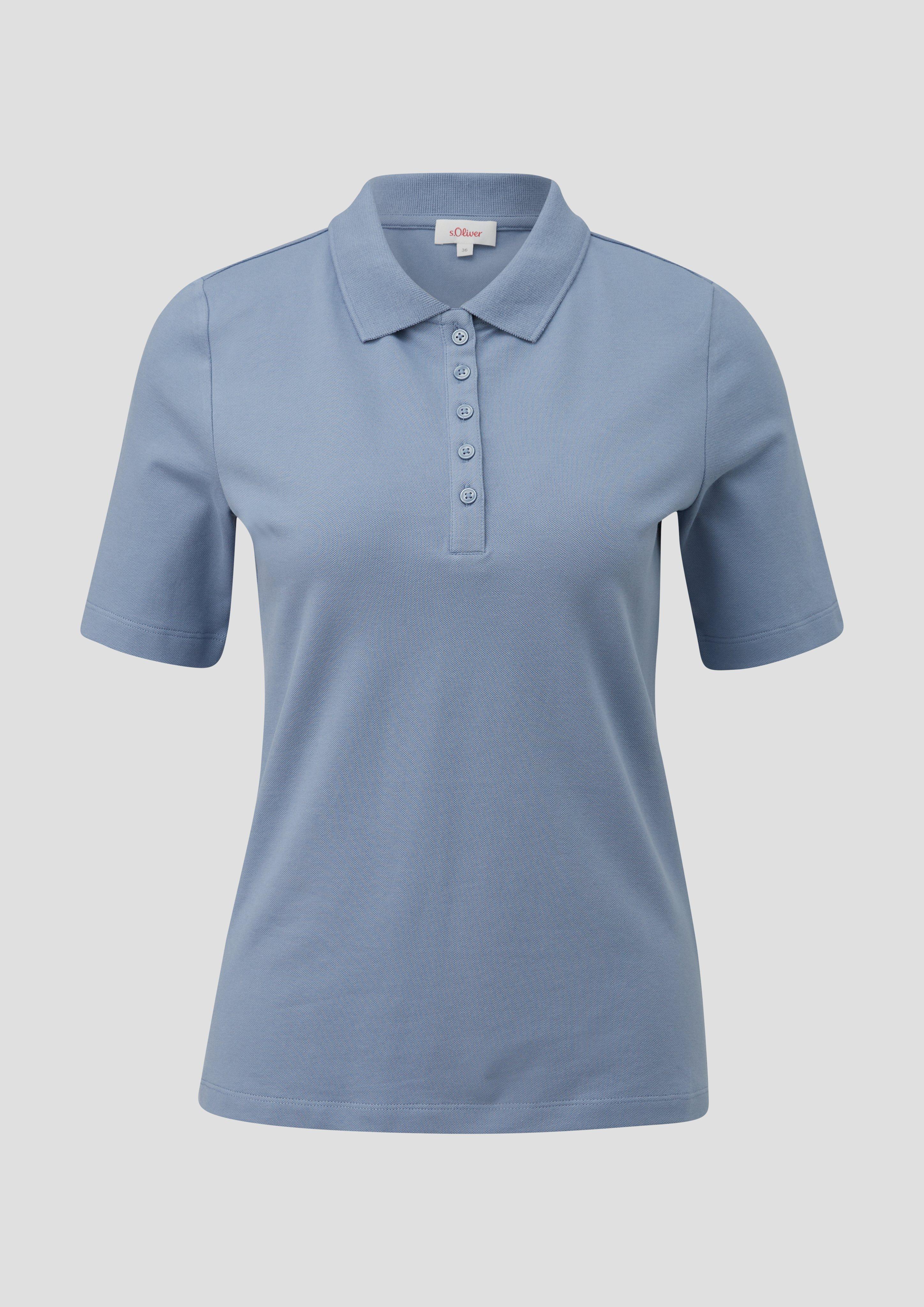 s.Oliver - Poloshirt aus Baumwollstretch, Damen, blau