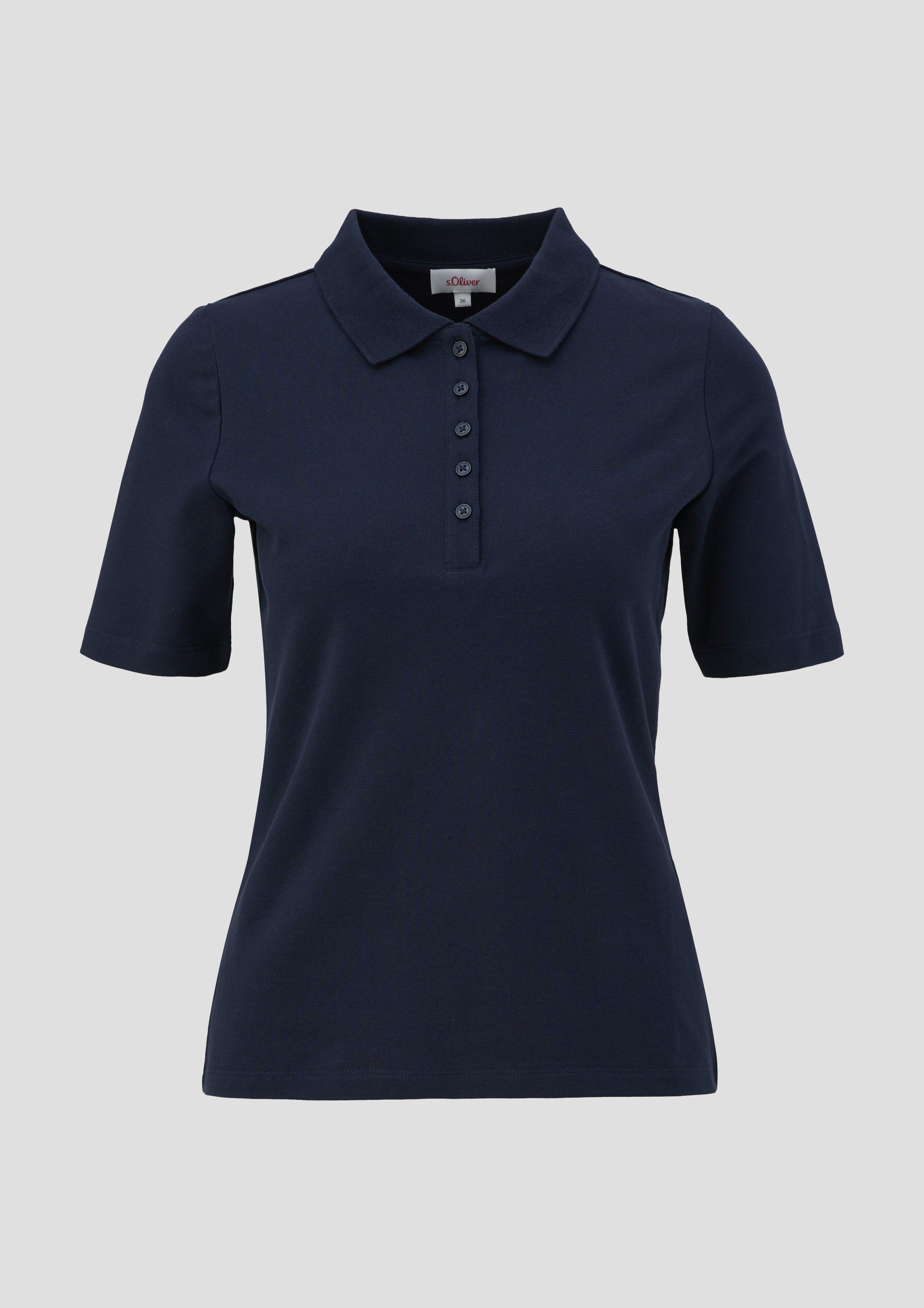 s.Oliver - Poloshirt aus Baumwollstretch, Damen, blau