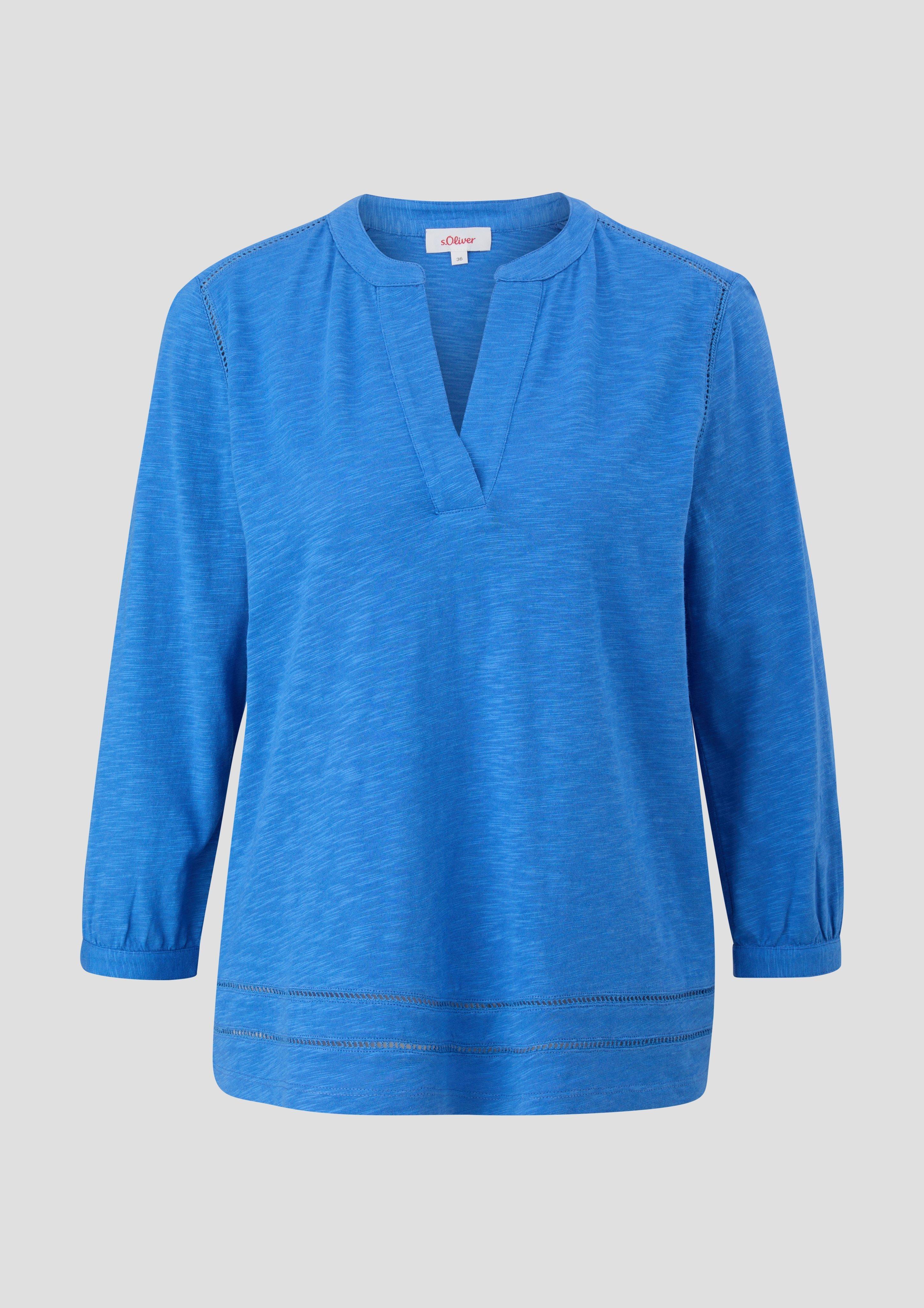 s.Oliver - 3/4-Arm-Bluse aus Viskosestretch, Damen, blau