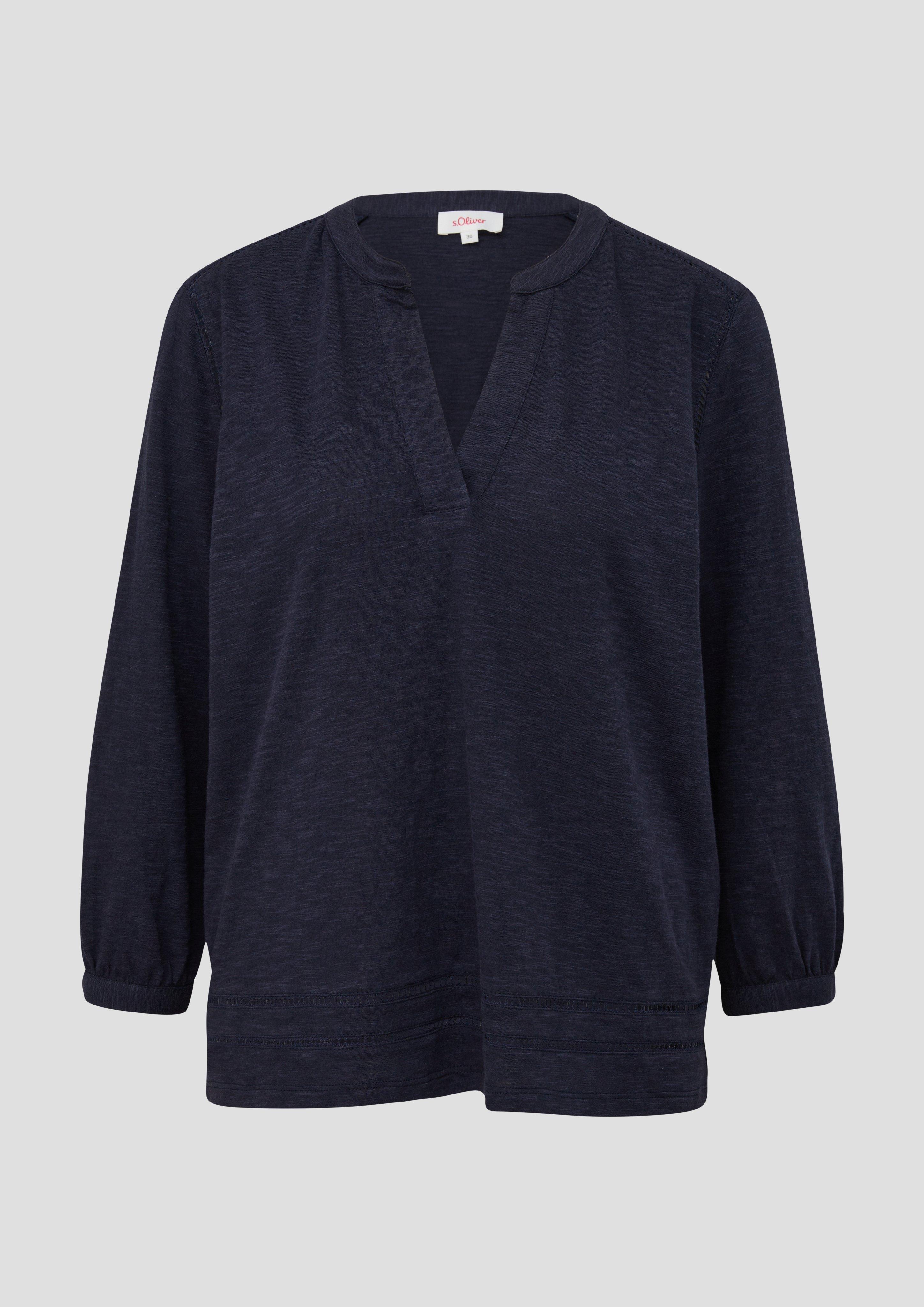 Thumbnail - s.Oliver - 3/4-Arm-Bluse aus Viskosestretch, Damen, blau