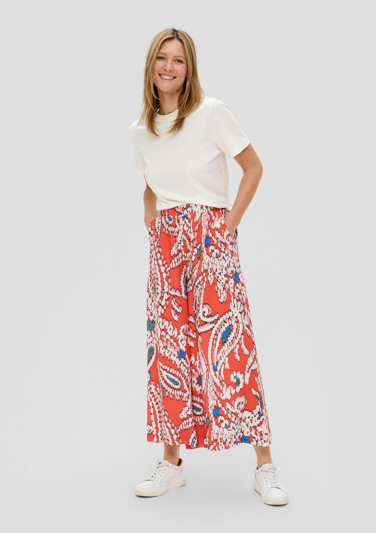 s.Oliver Trousers with an all-over pattern