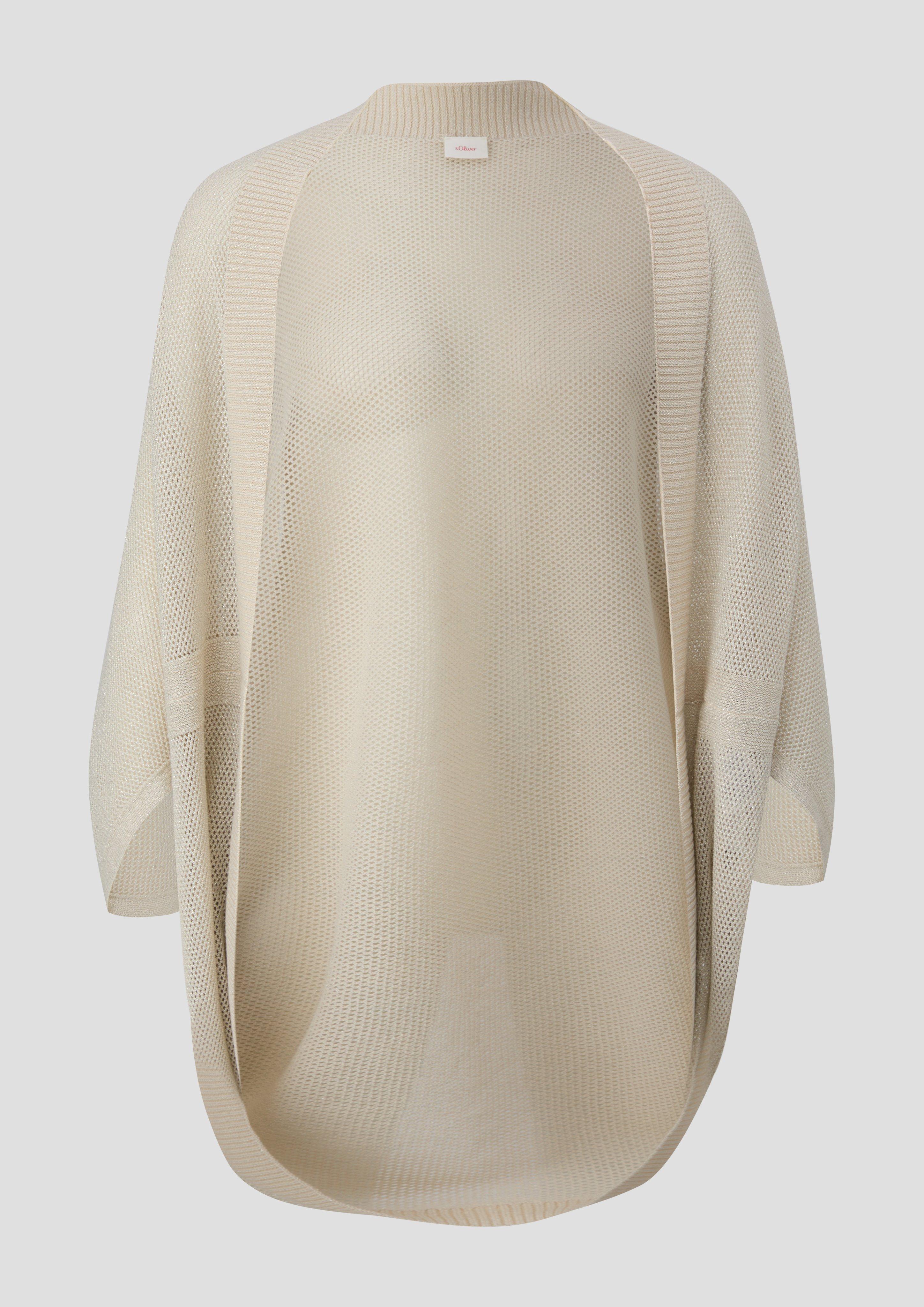 s.Oliver - Poncho mit Glitzereffekt, Damen, Beige