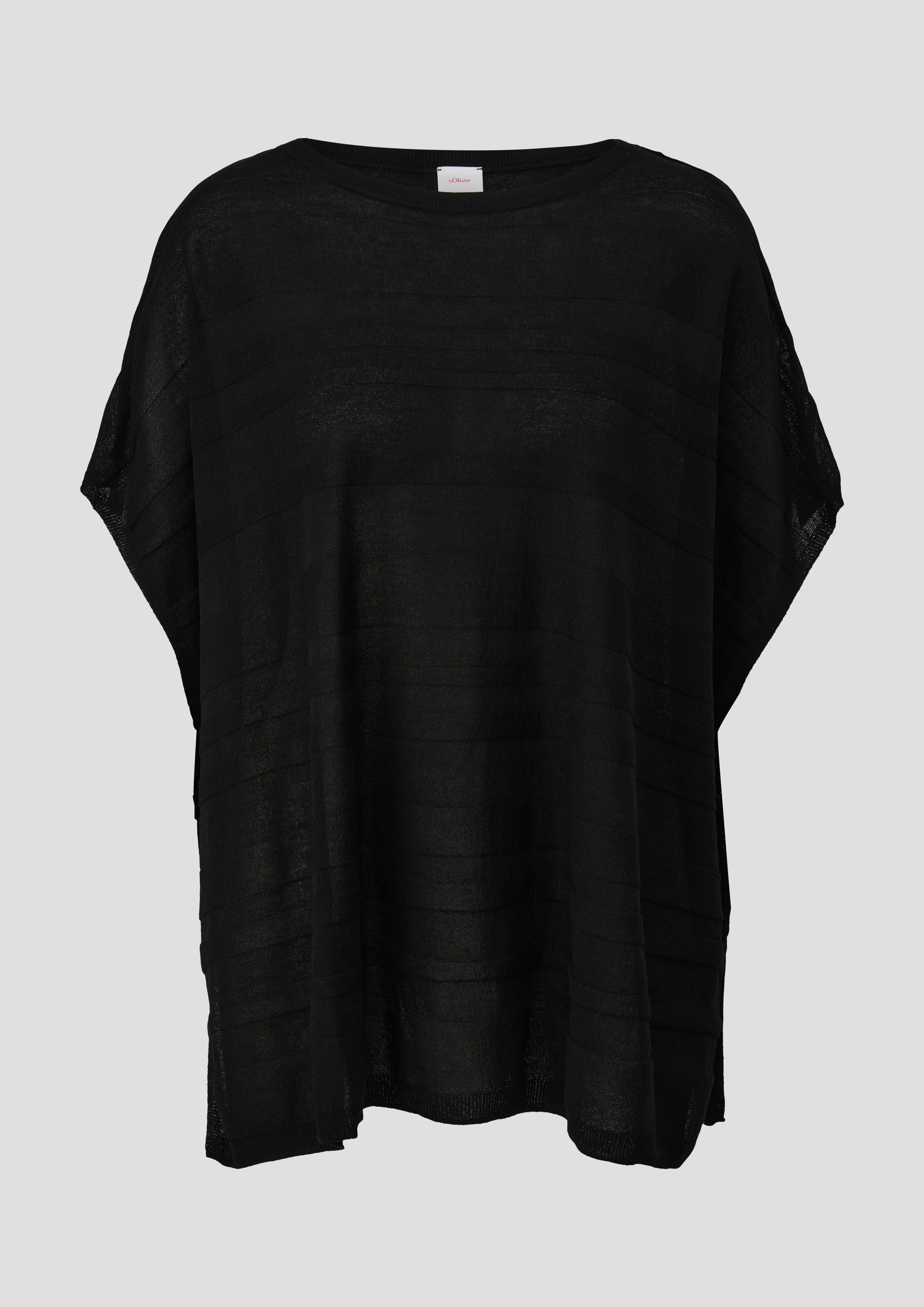 s.Oliver - Strickponcho aus Viskosemix, Damen, schwarz