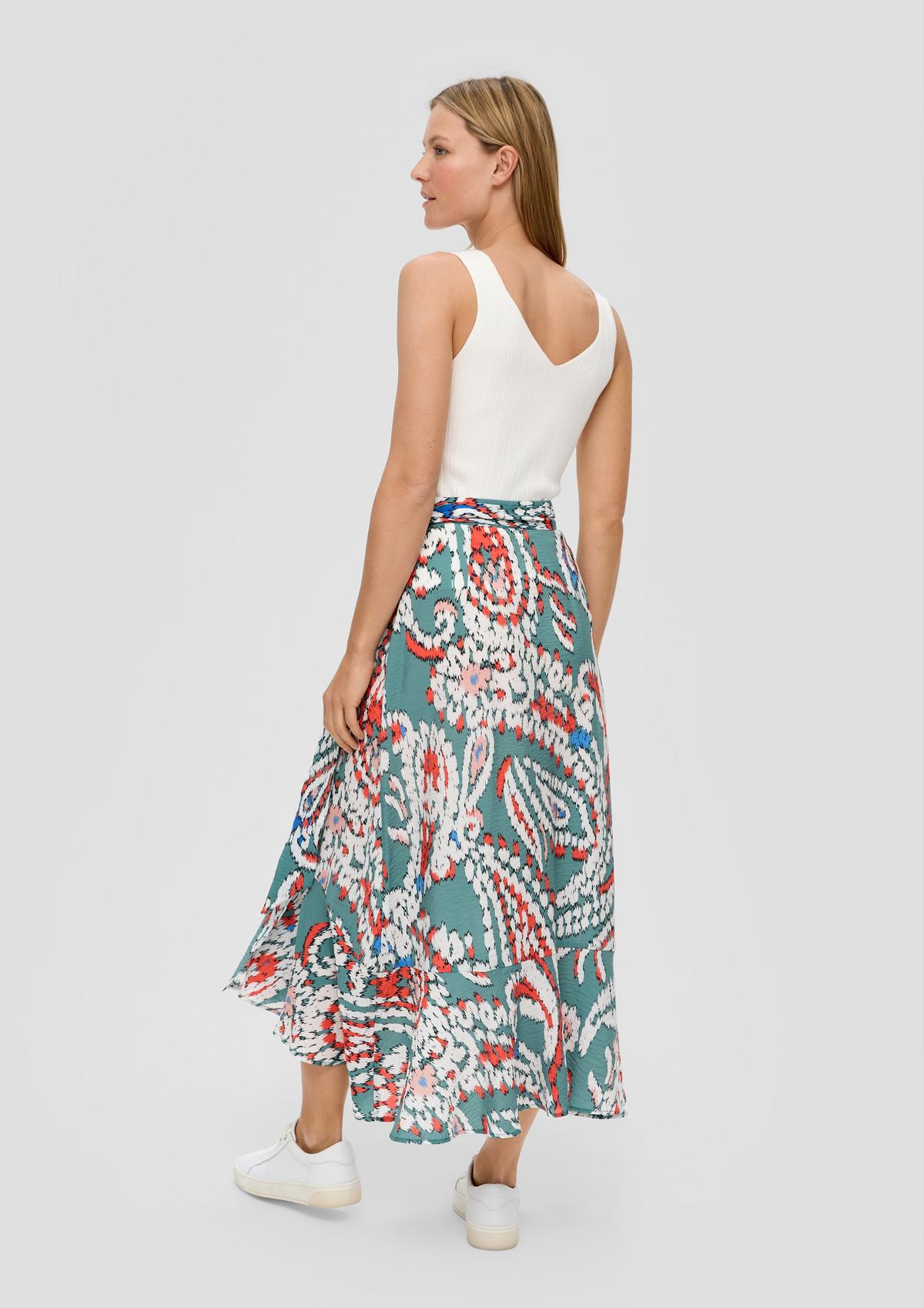 s.Oliver Wrap-over skirt with an all-over print