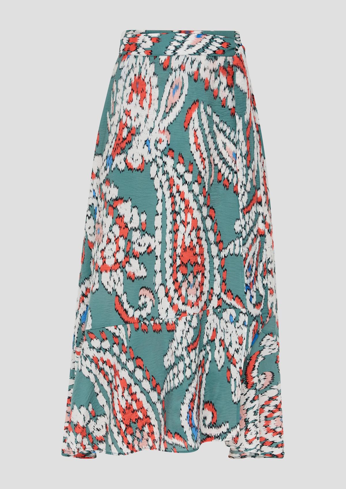 s.Oliver Wrap-over skirt with an all-over print