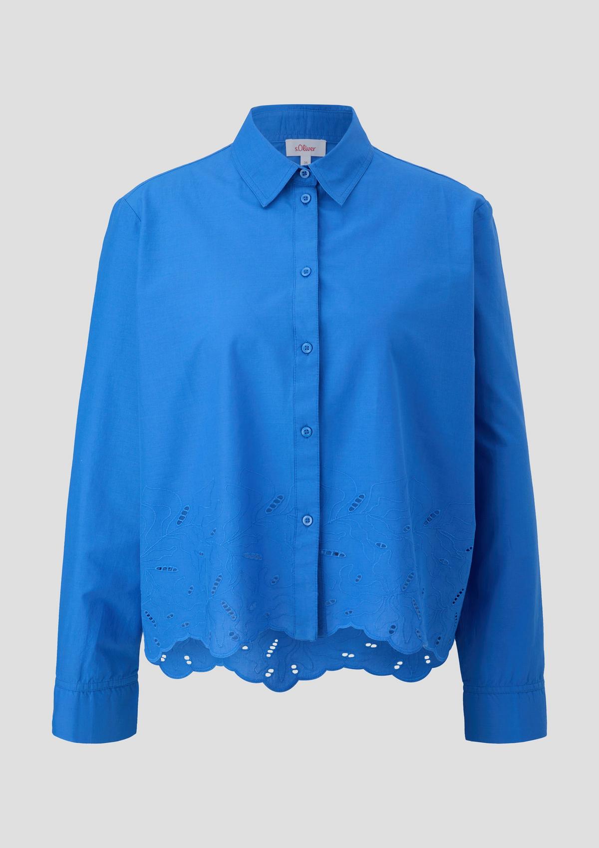 s.Oliver Long sleeve blouse with broderie anglaise