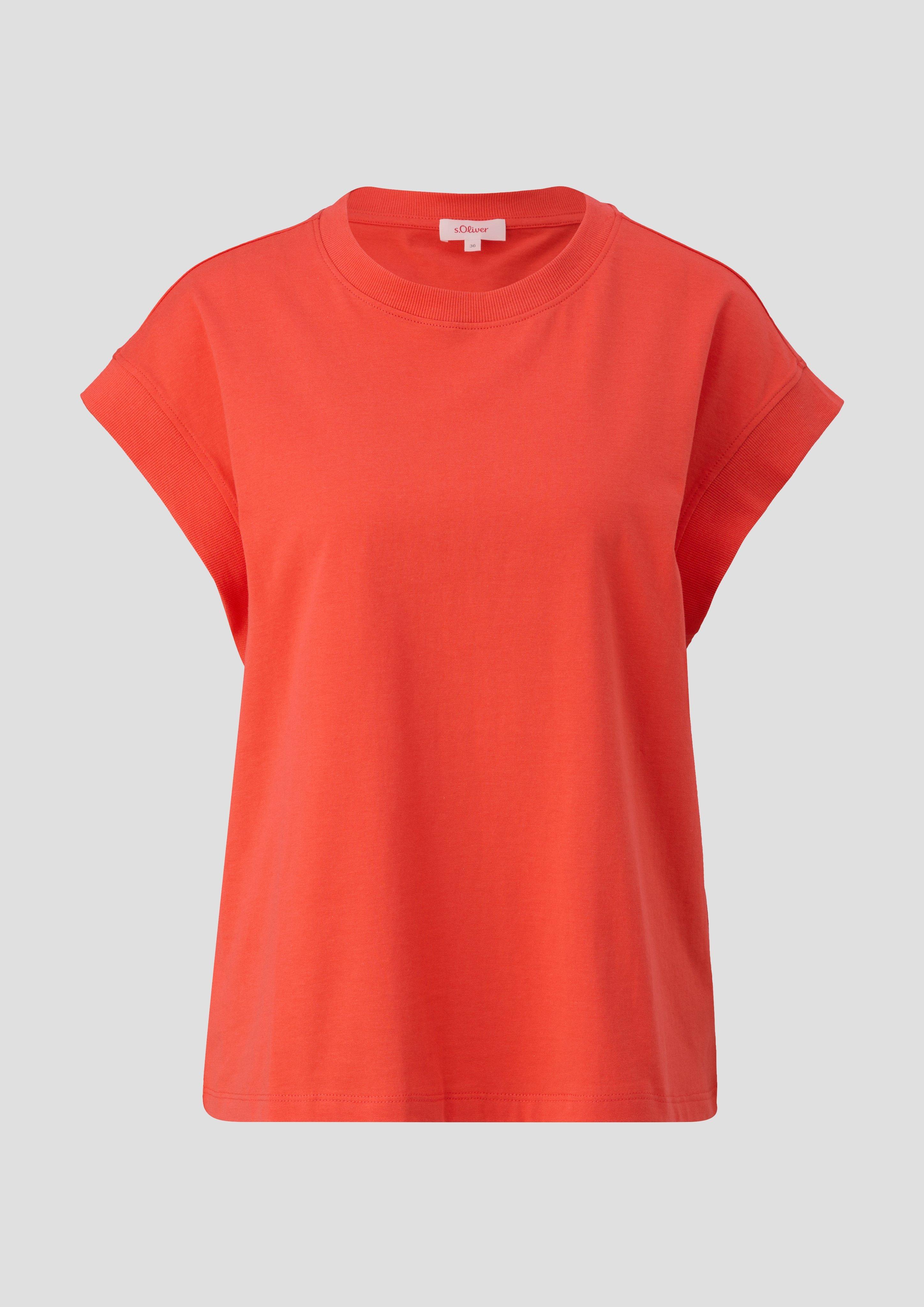 s.Oliver - T-Shirt aus reiner Baumwolle, Damen, Orange