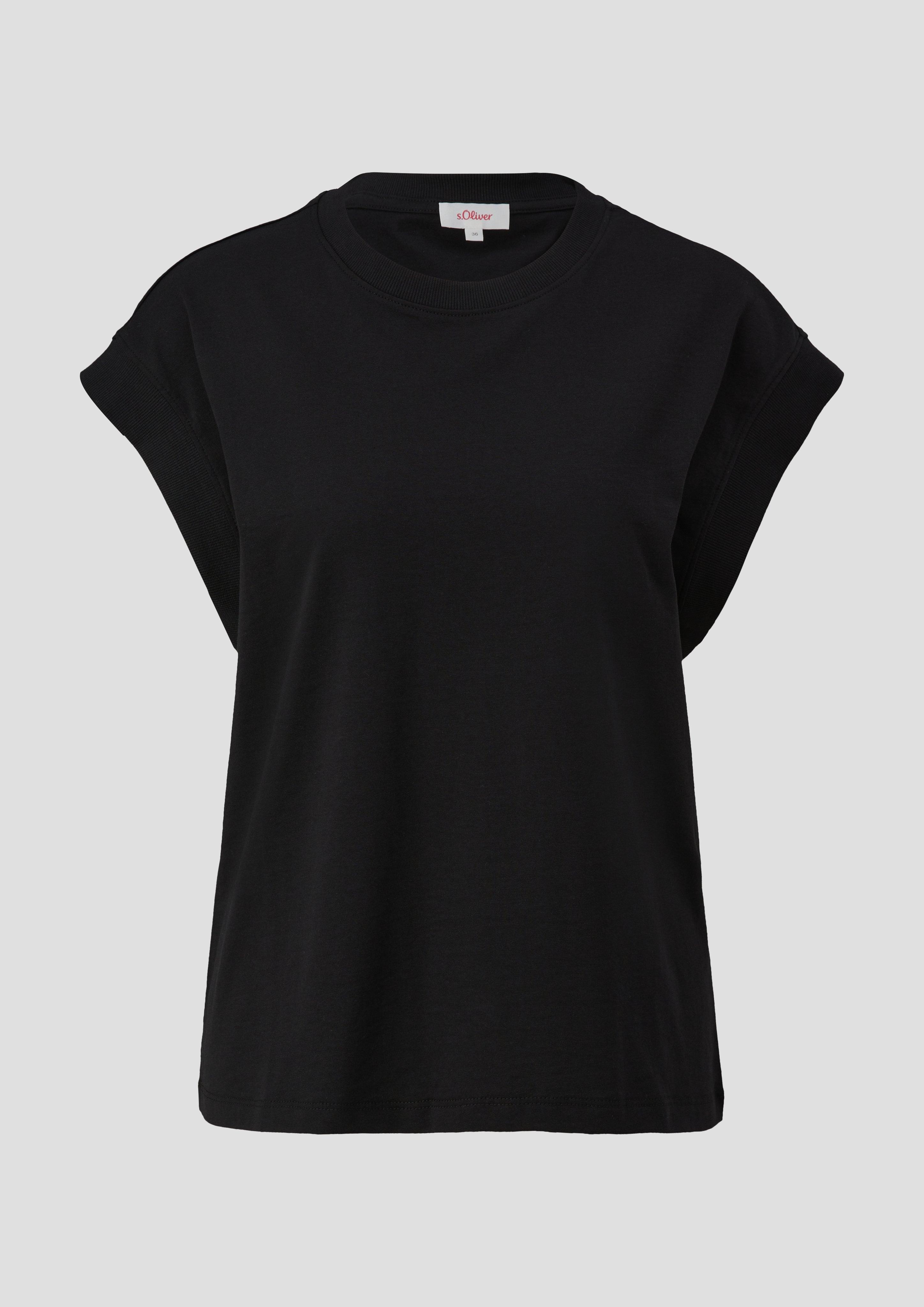 s.Oliver - T-Shirt aus reiner Baumwolle, Damen, schwarz