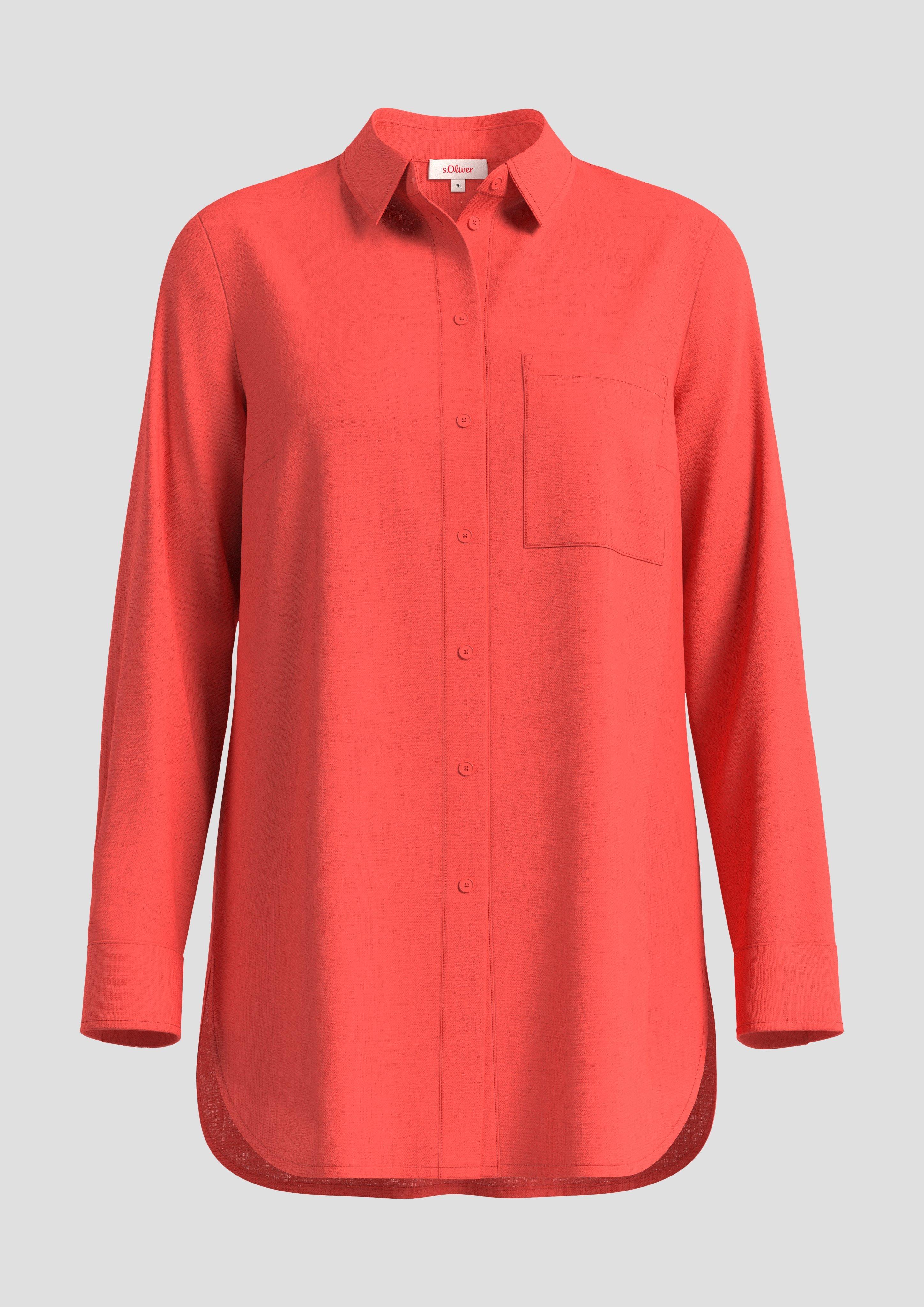 s.Oliver - Lange Bluse aus Leinen, Damen, Orange