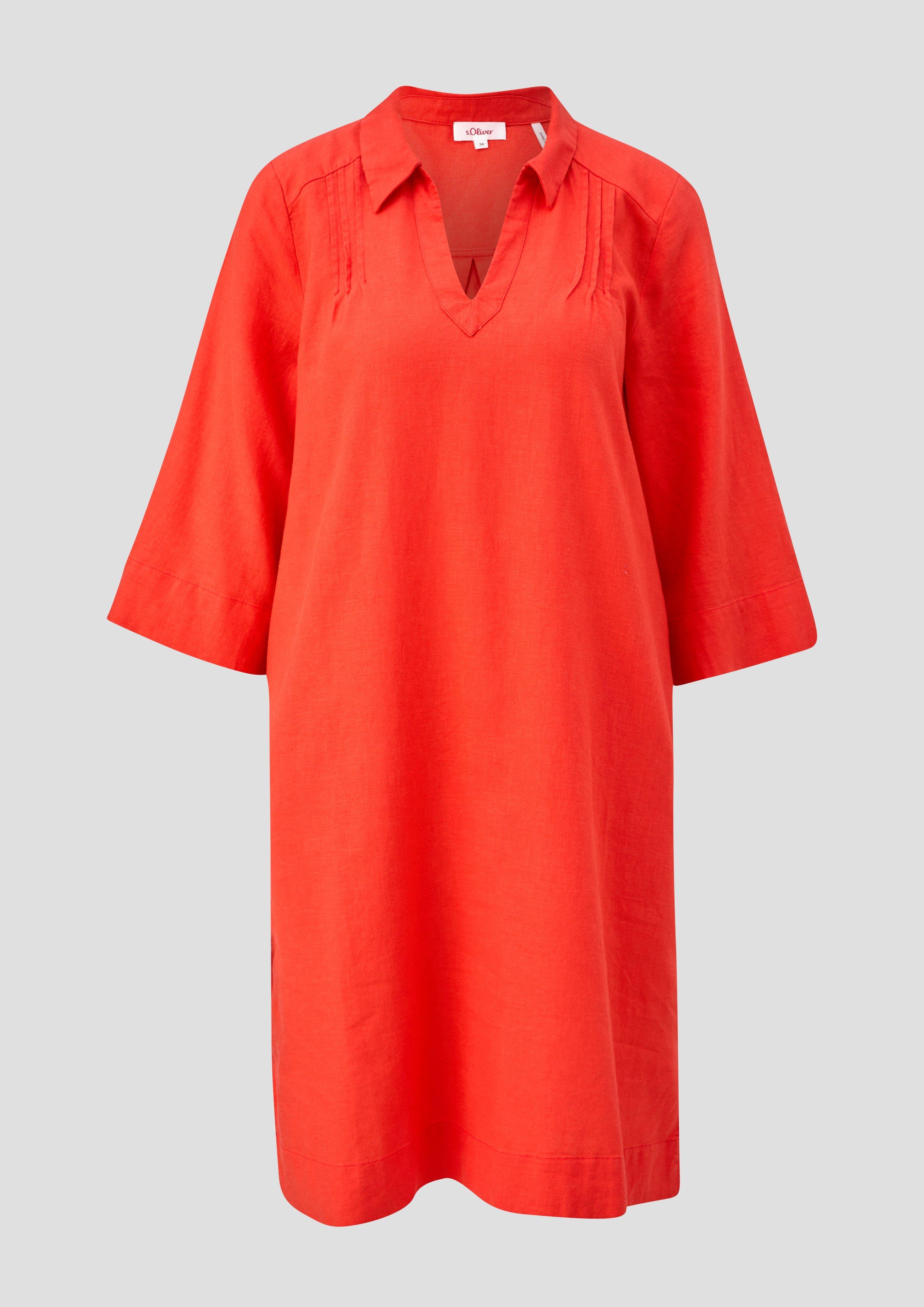 s.Oliver - Relaxed Fit-Kleid aus Leinenmix, Damen, Orange