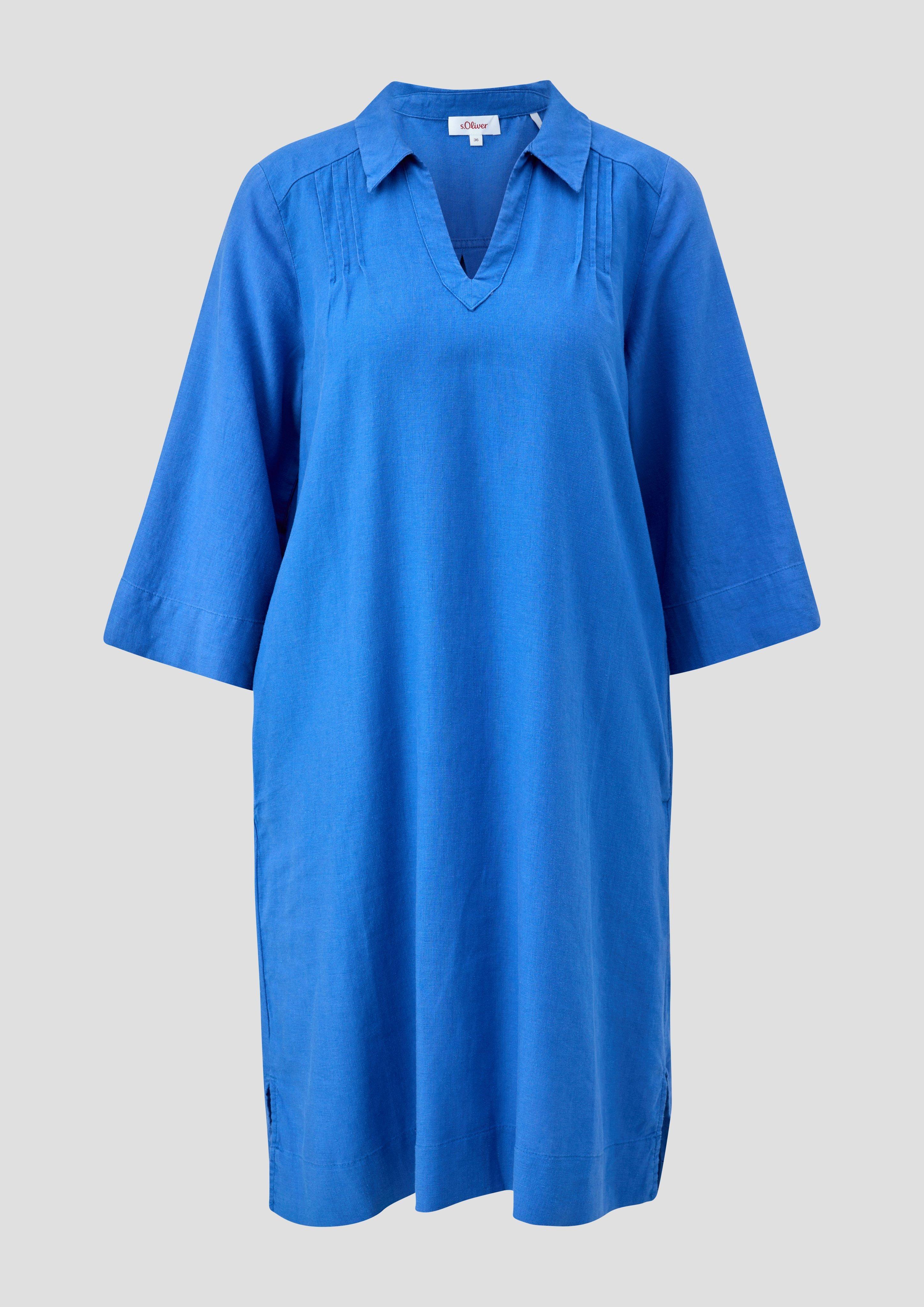 s.Oliver - Relaxed Fit-Kleid aus Leinenmix, Damen, blau