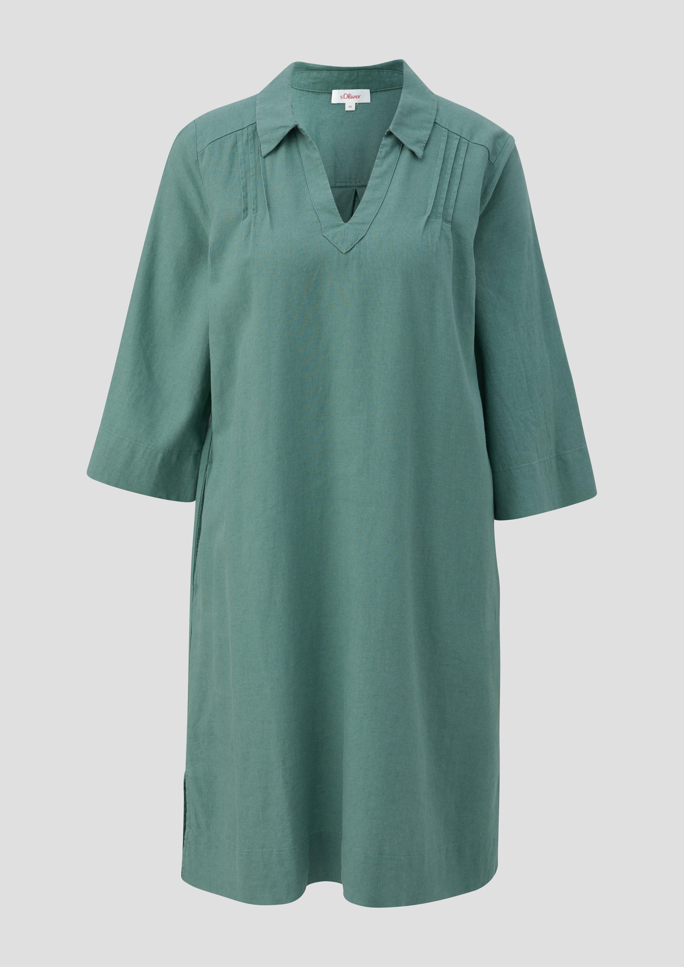 Thumbnail - s.Oliver - Relaxed Fit-Kleid aus Leinenmix, Damen, Blau