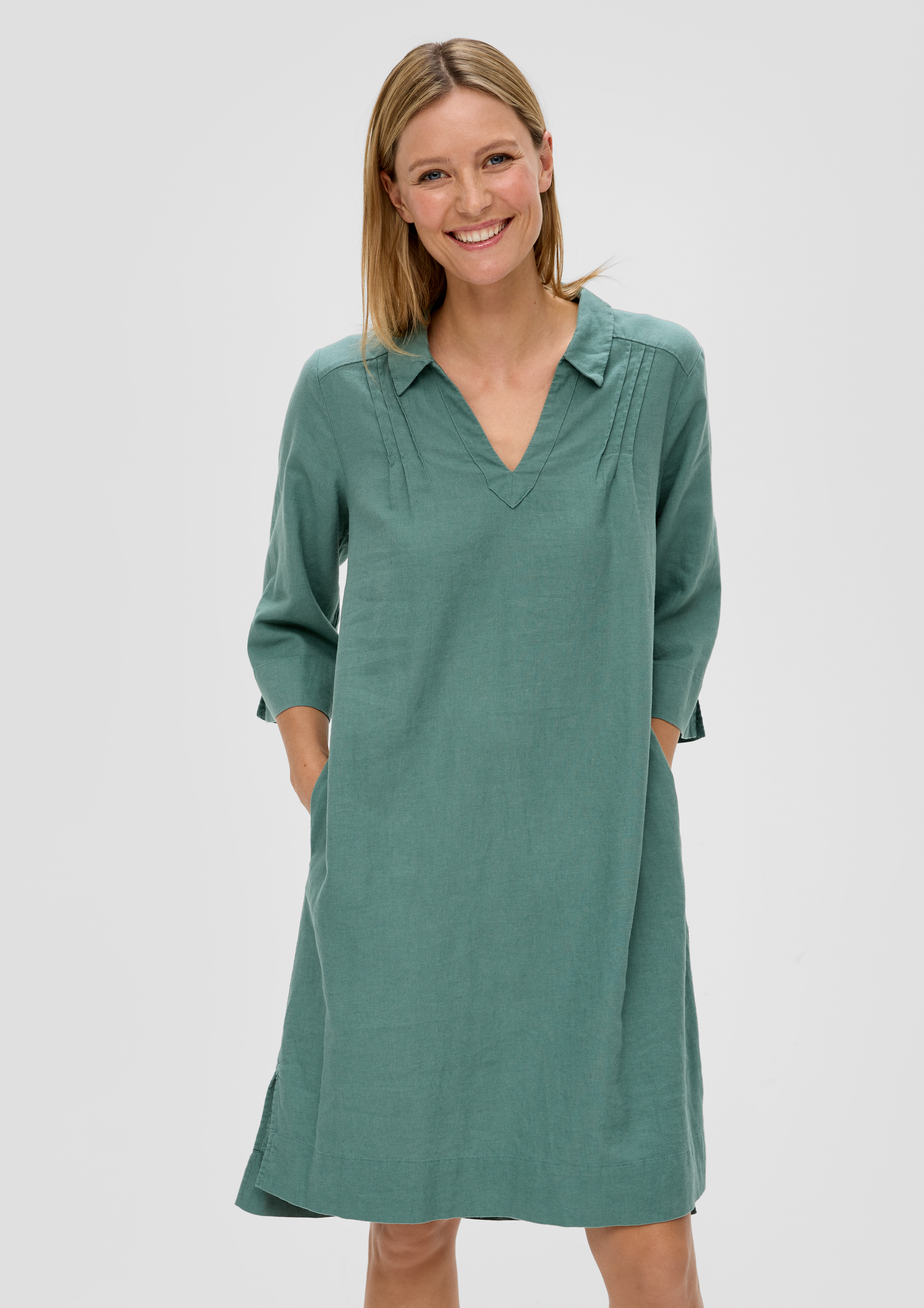 S.Oliver Relaxed Fit-Kleid aus Leinenmix