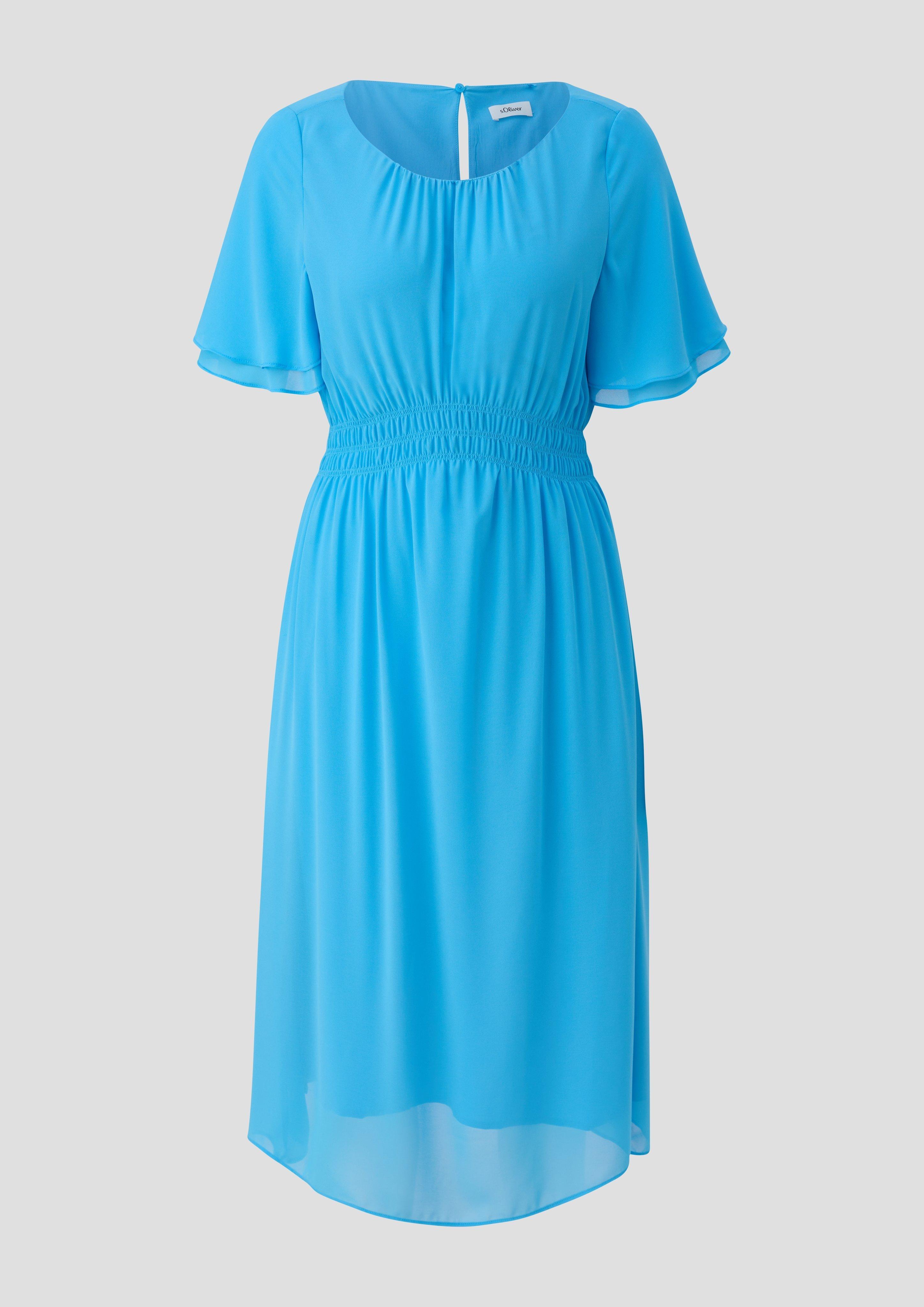 s.Oliver - Chiffon-Kleid mit elastischem Bund, Damen, türkis