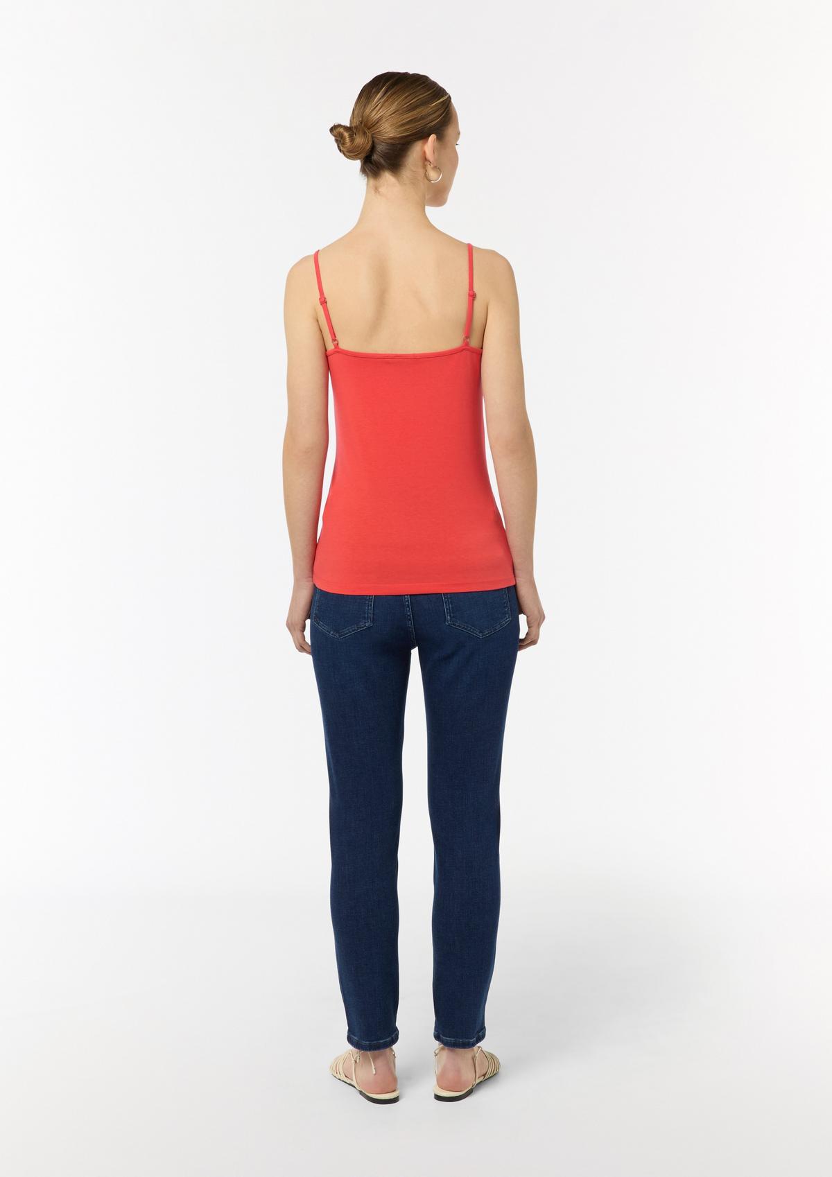 comma Slim-fitting jersey top with adjustable straps