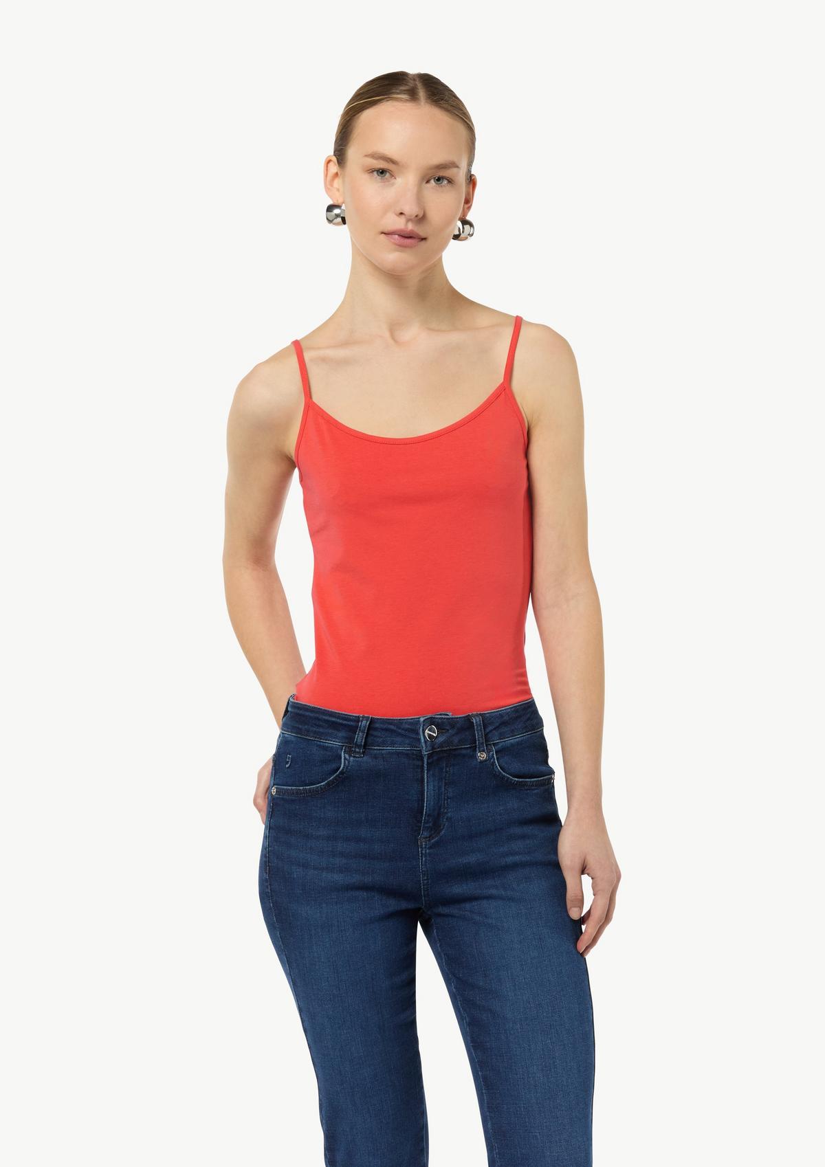 comma Slim-fitting jersey top with adjustable straps