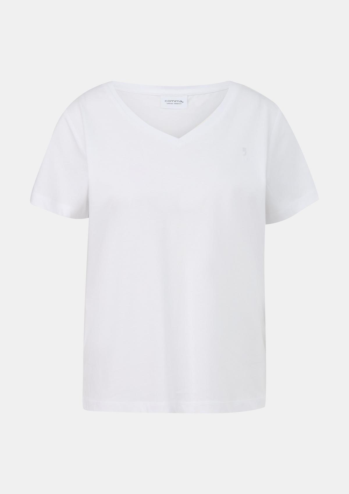 comma T-Shirt mit V-Ausschnitt