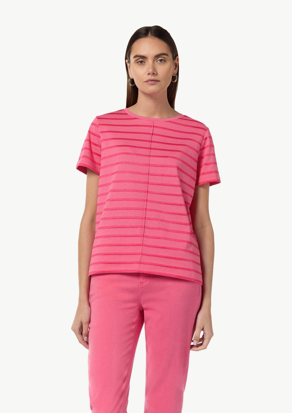 comma T-shirt with stripe pattern