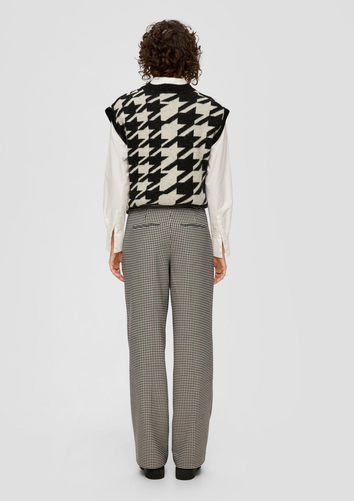 s.Oliver Regular fit: wide-leg trousers with a houndstooth pattern
