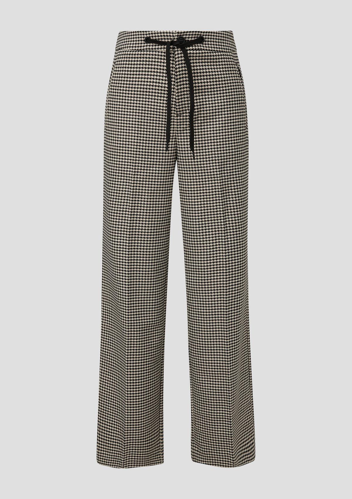s.Oliver Regular: kalhoty se širokými nohavicemi se vzorem kohoutí stopy