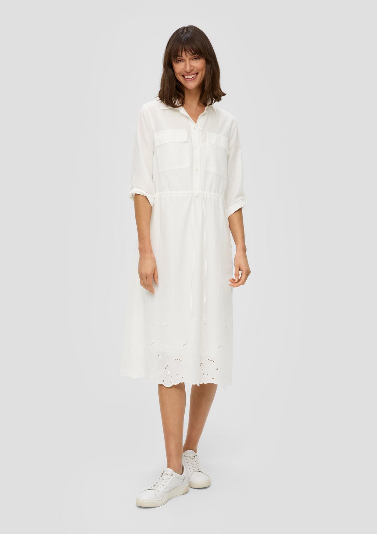 s.Oliver Long shirt dress with broderie anglaise