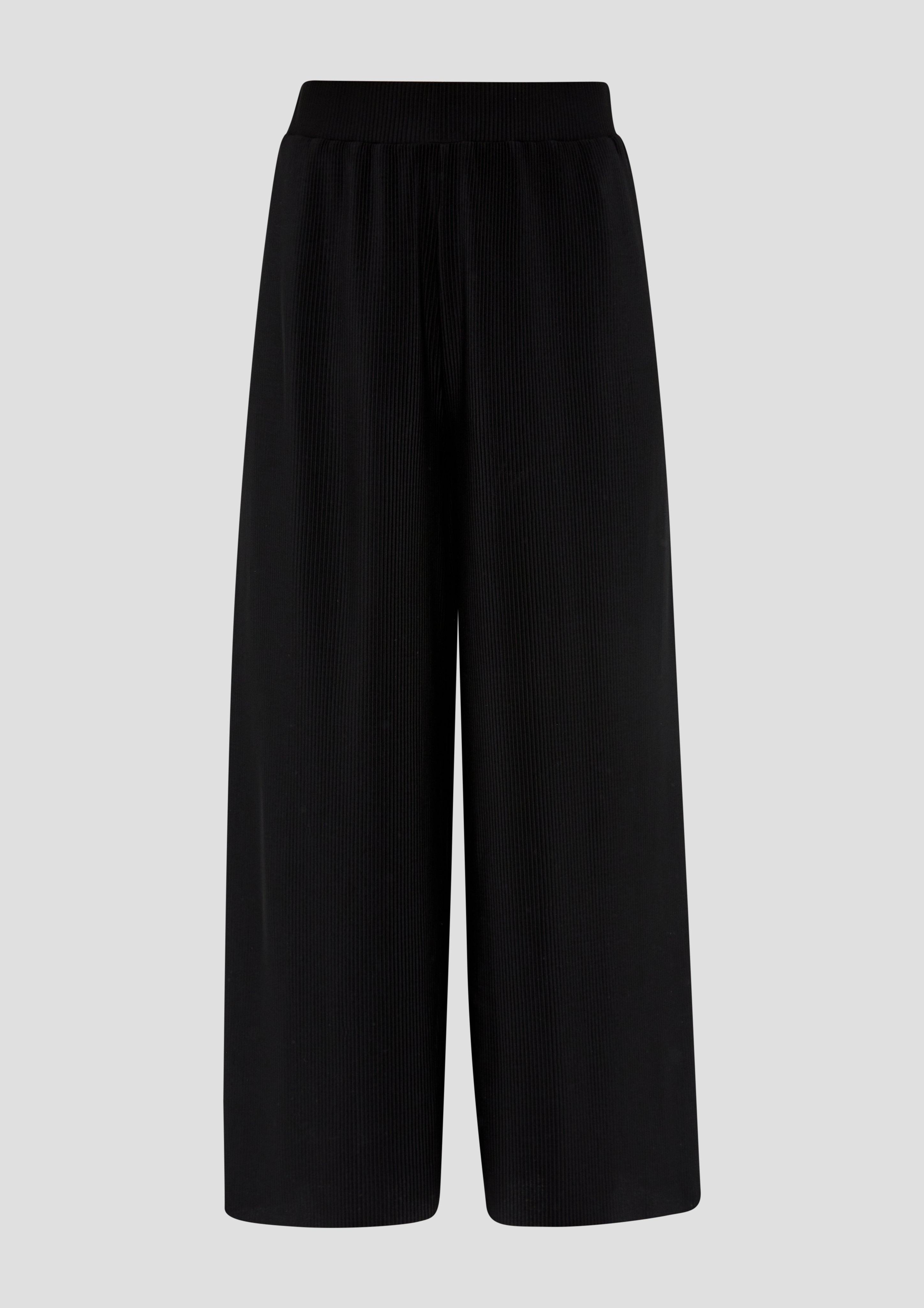 s.Oliver - Regular: Plissierte Culottes aus Jersey, Damen, schwarz