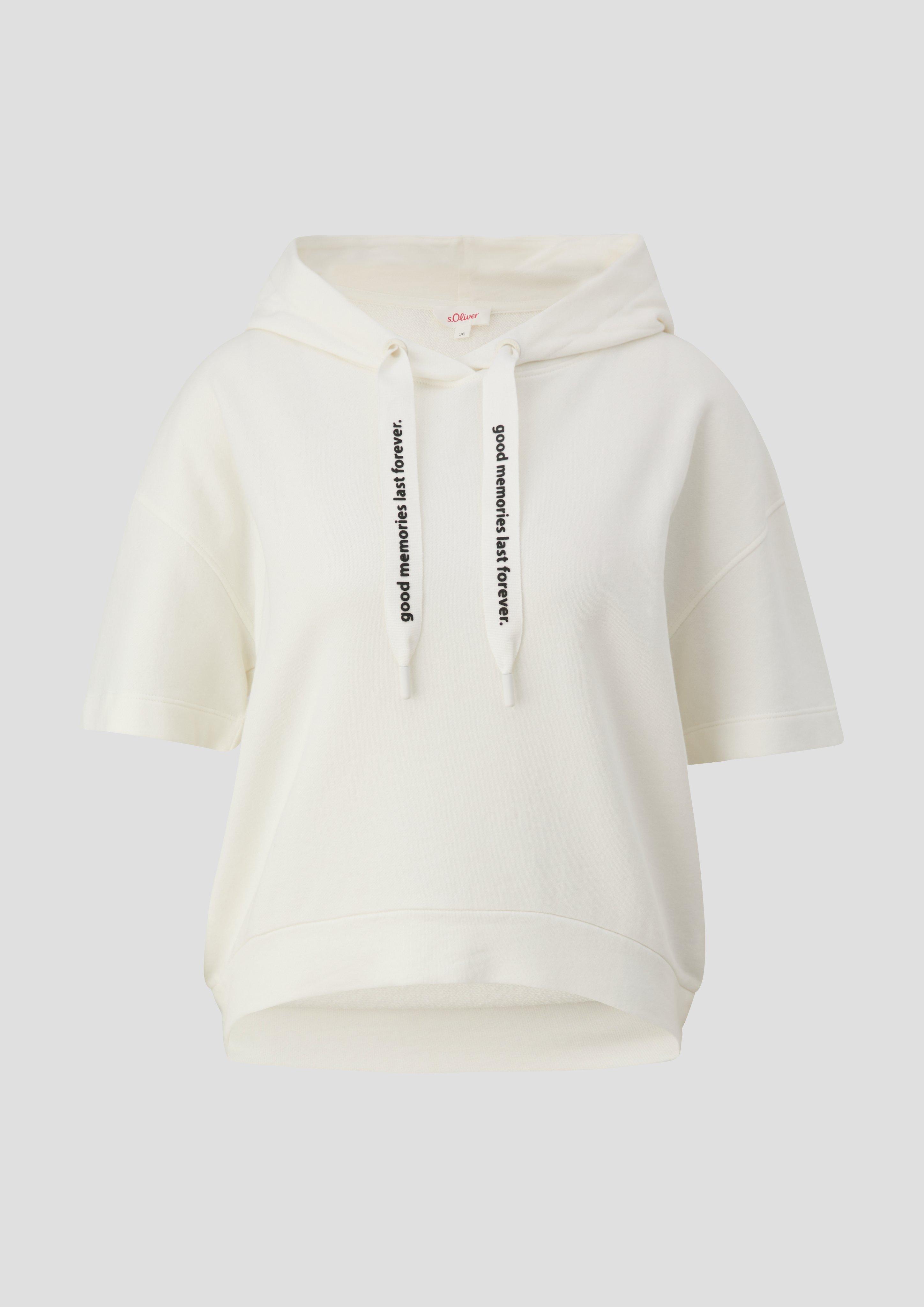 s.Oliver - Hoodie mit halblangen Ärmeln, Damen, creme