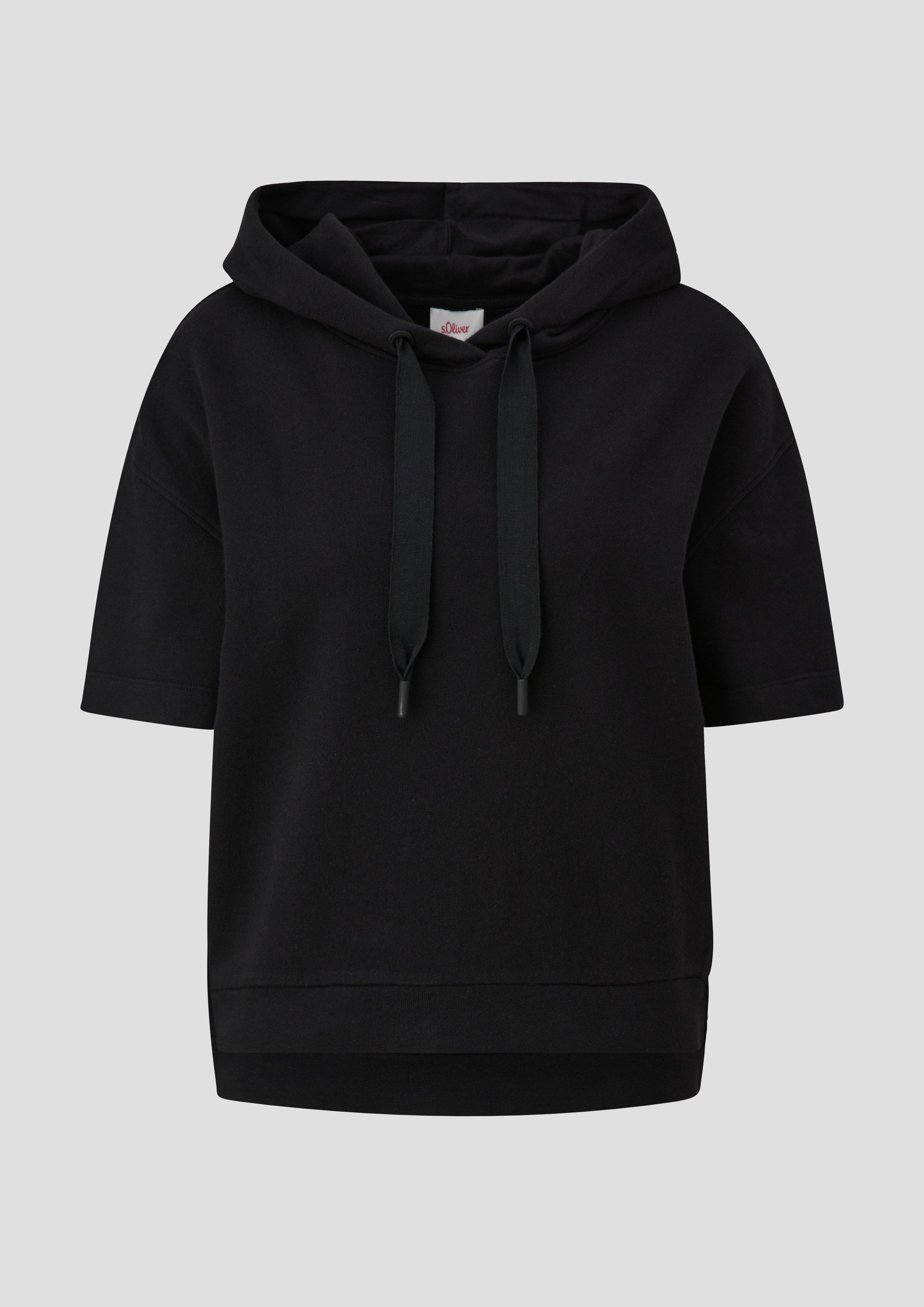 s.Oliver - Hoodie mit halblangen Ärmeln, Damen, schwarz