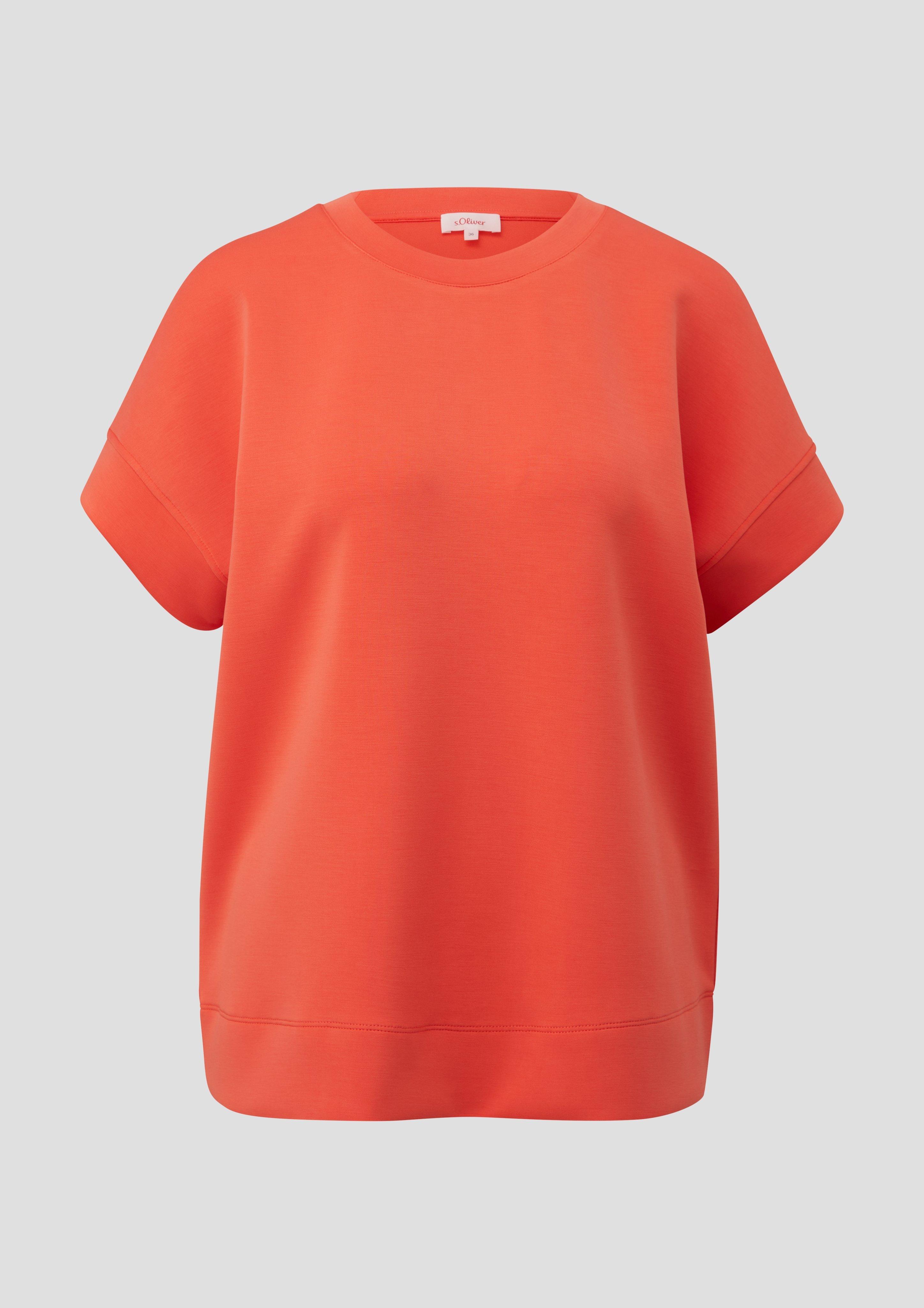 s.Oliver - T-Shirt aus Scuba, Damen, Orange