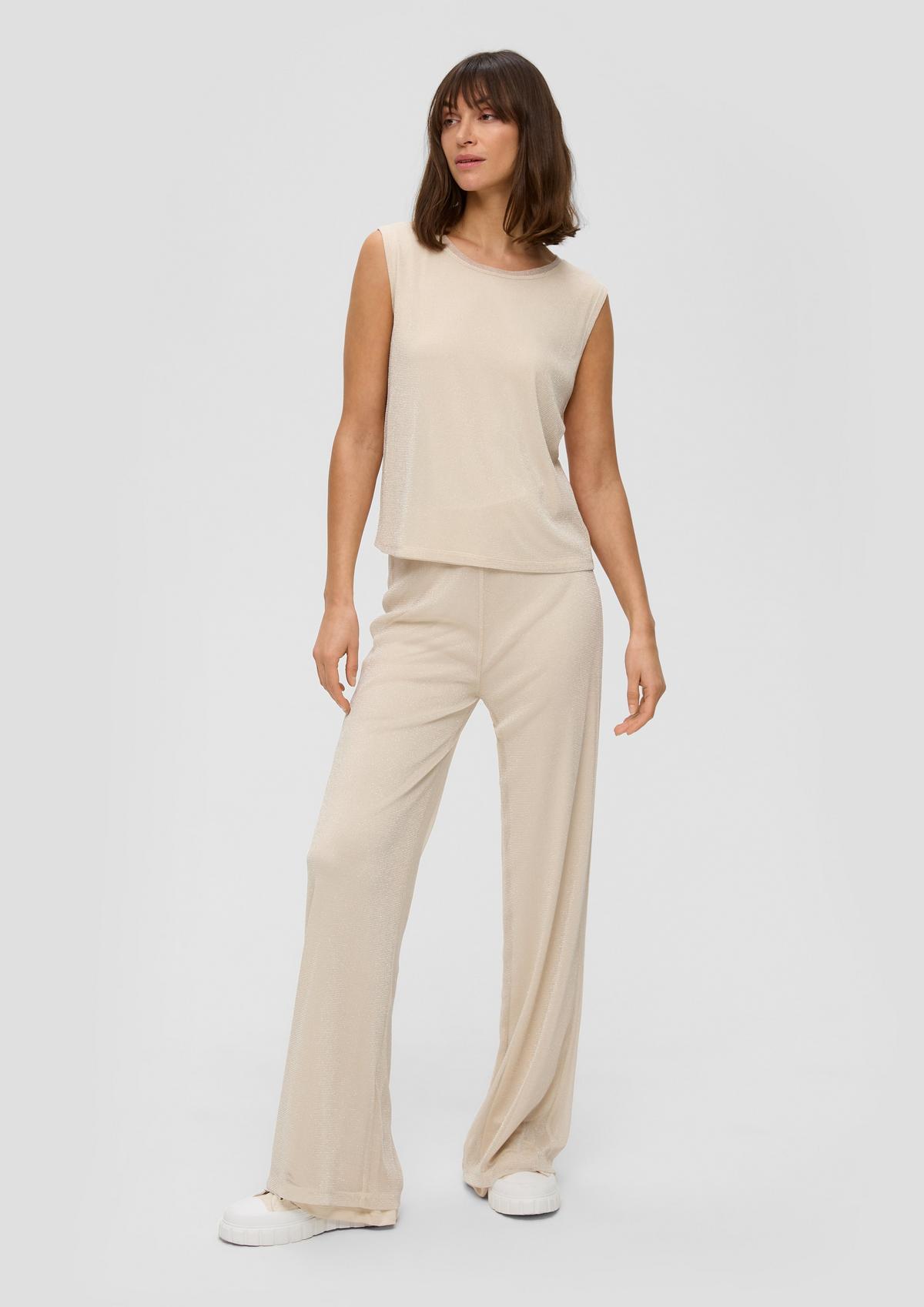 s.Oliver Regular fit: wide-leg trousers in a glittery look