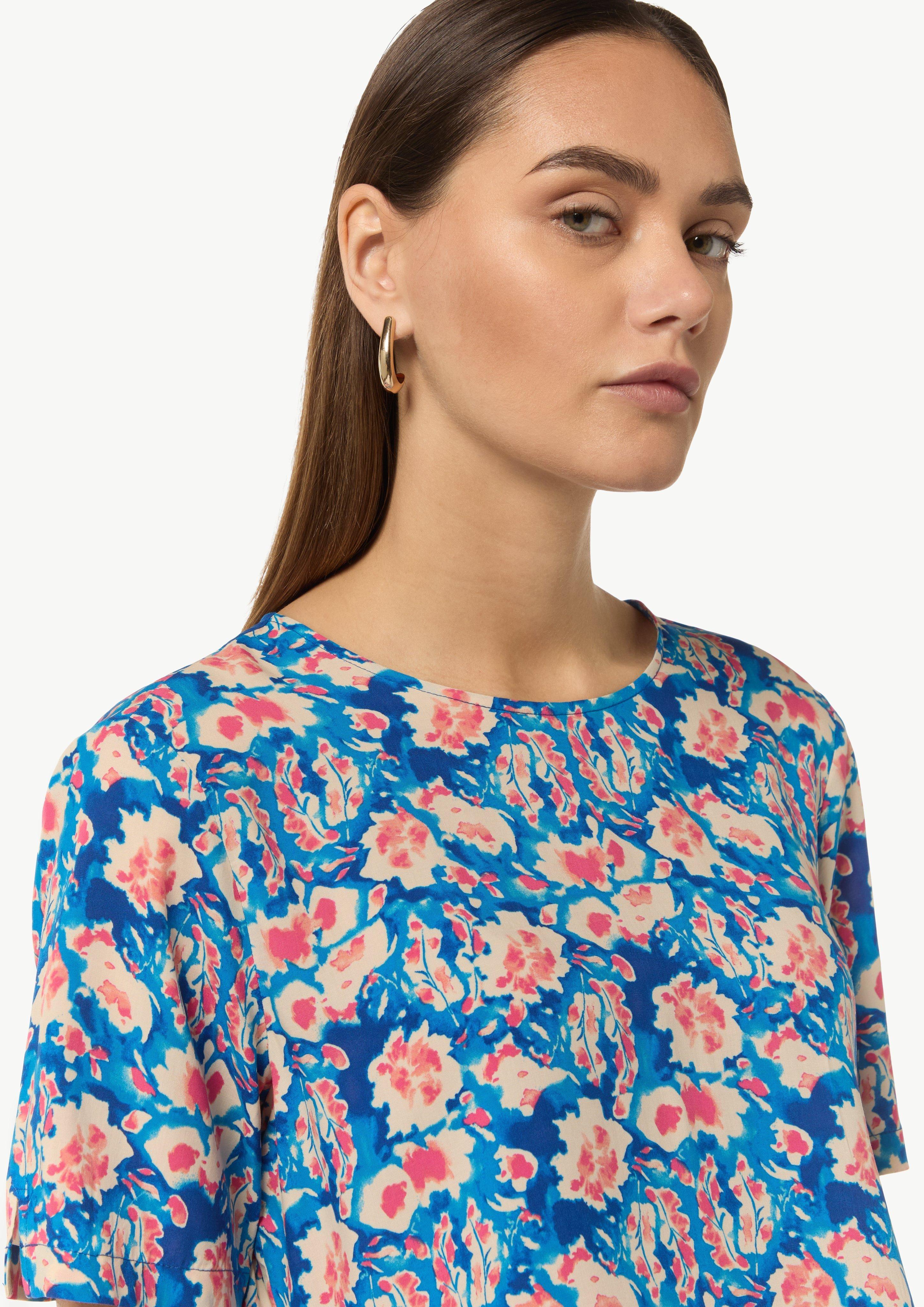 Blouse top with a cut-out - blue | Comma Blouse top with a cut-out - blue | Comma