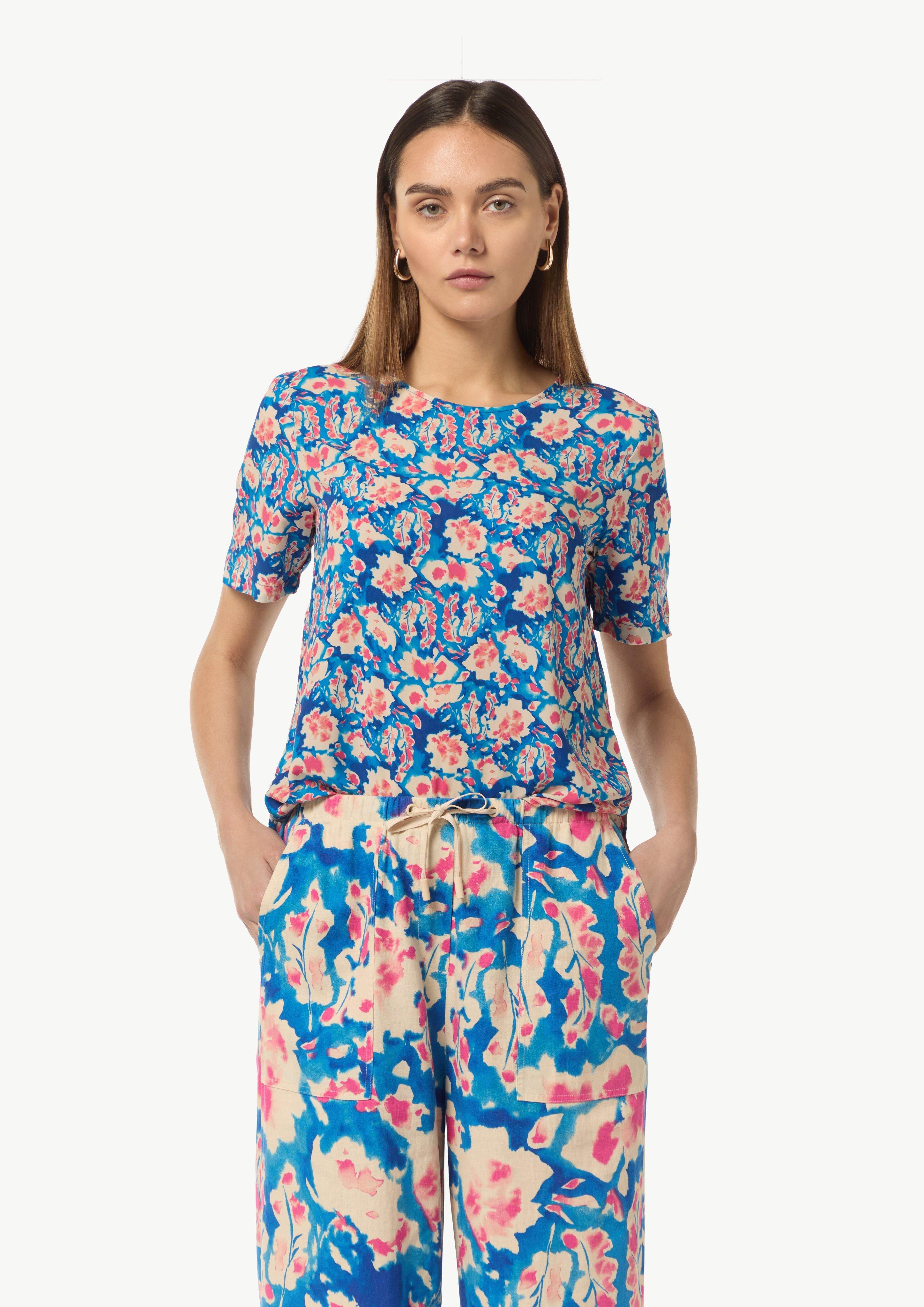 Blouse top with a cut-out - blue | Comma Blouse top with a cut-out - blue | Comma