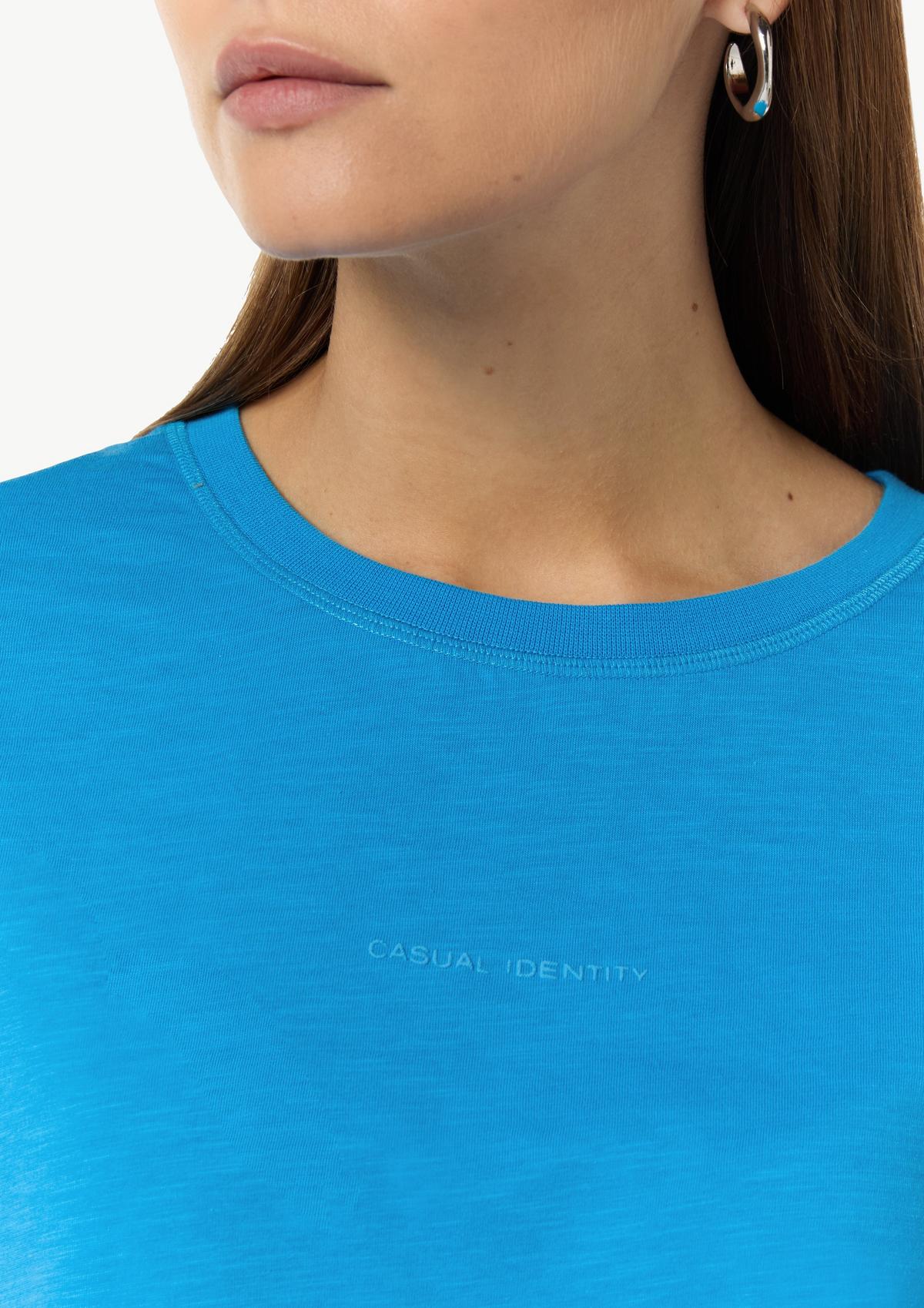 comma T-Shirt aus Baumwolle mit Print-Detail