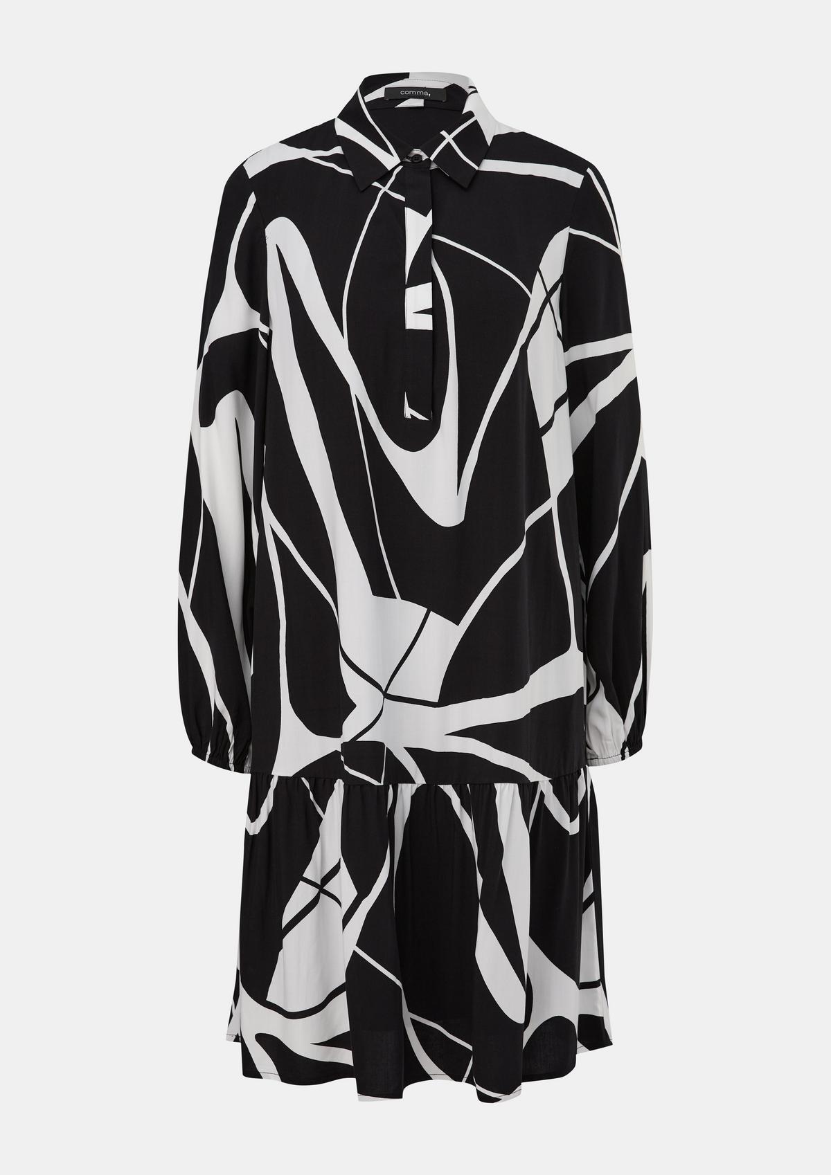 comma Kleid aus Viskose mit All-over-Print