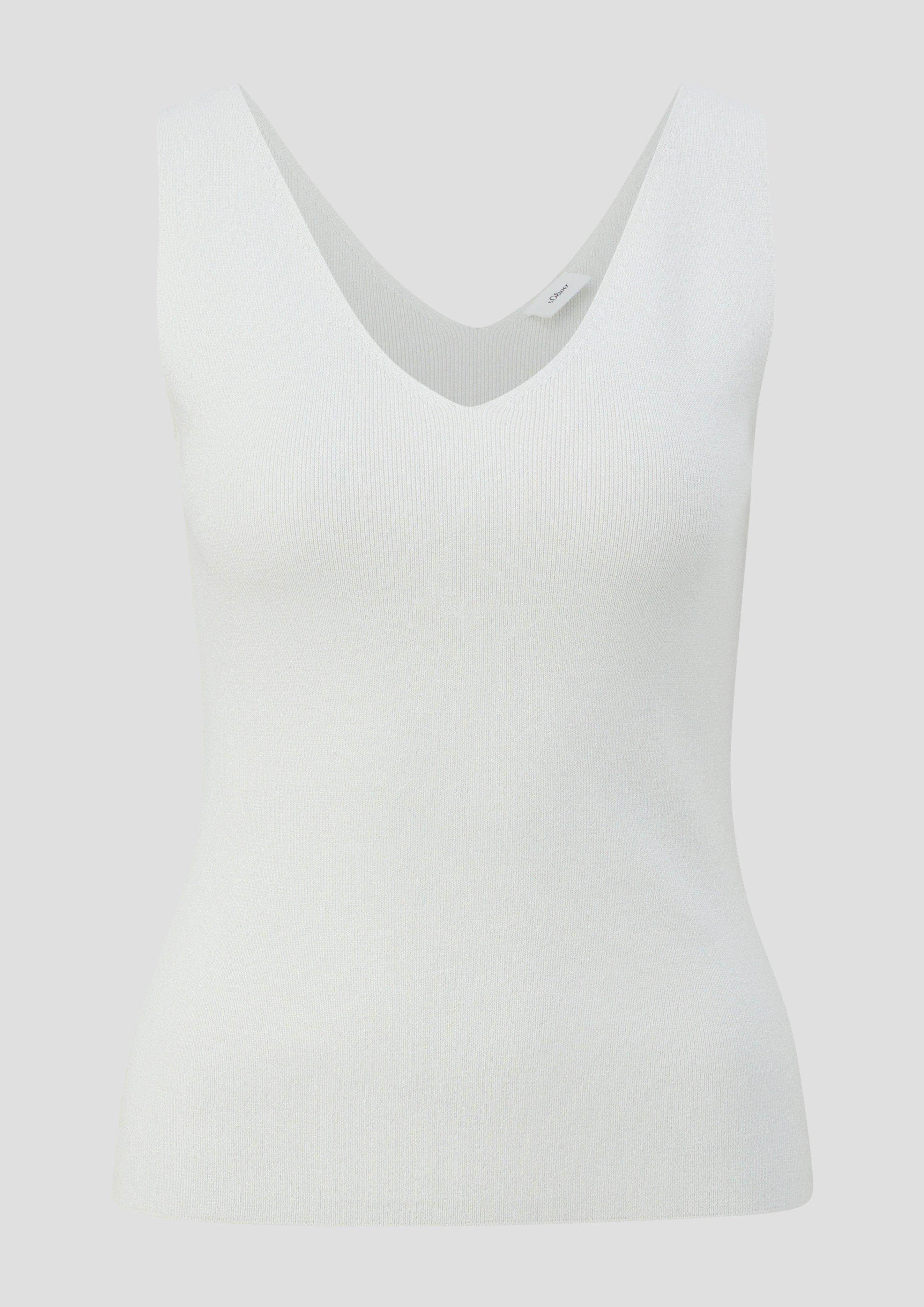 s.Oliver - Ärmelloses Stricktop mit Metallicgarn, Damen, creme