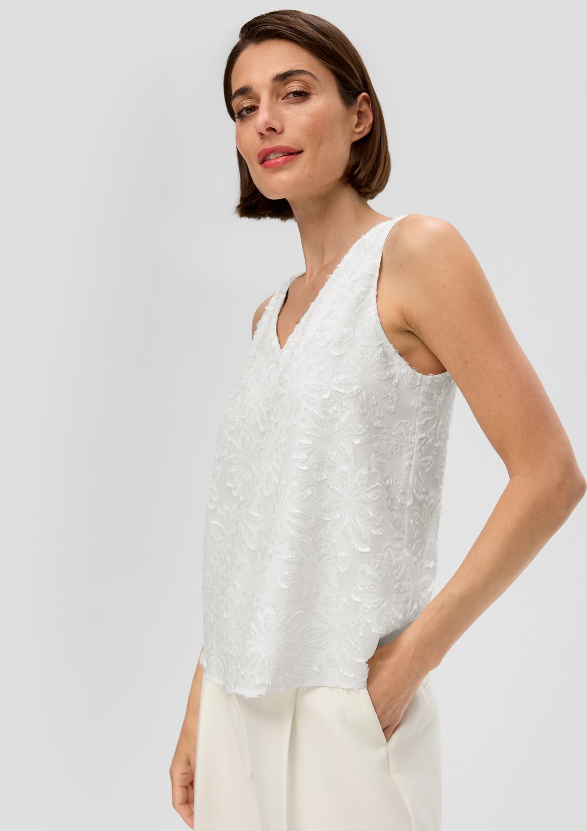 s.Oliver T-shirt with chiffon patterned texture