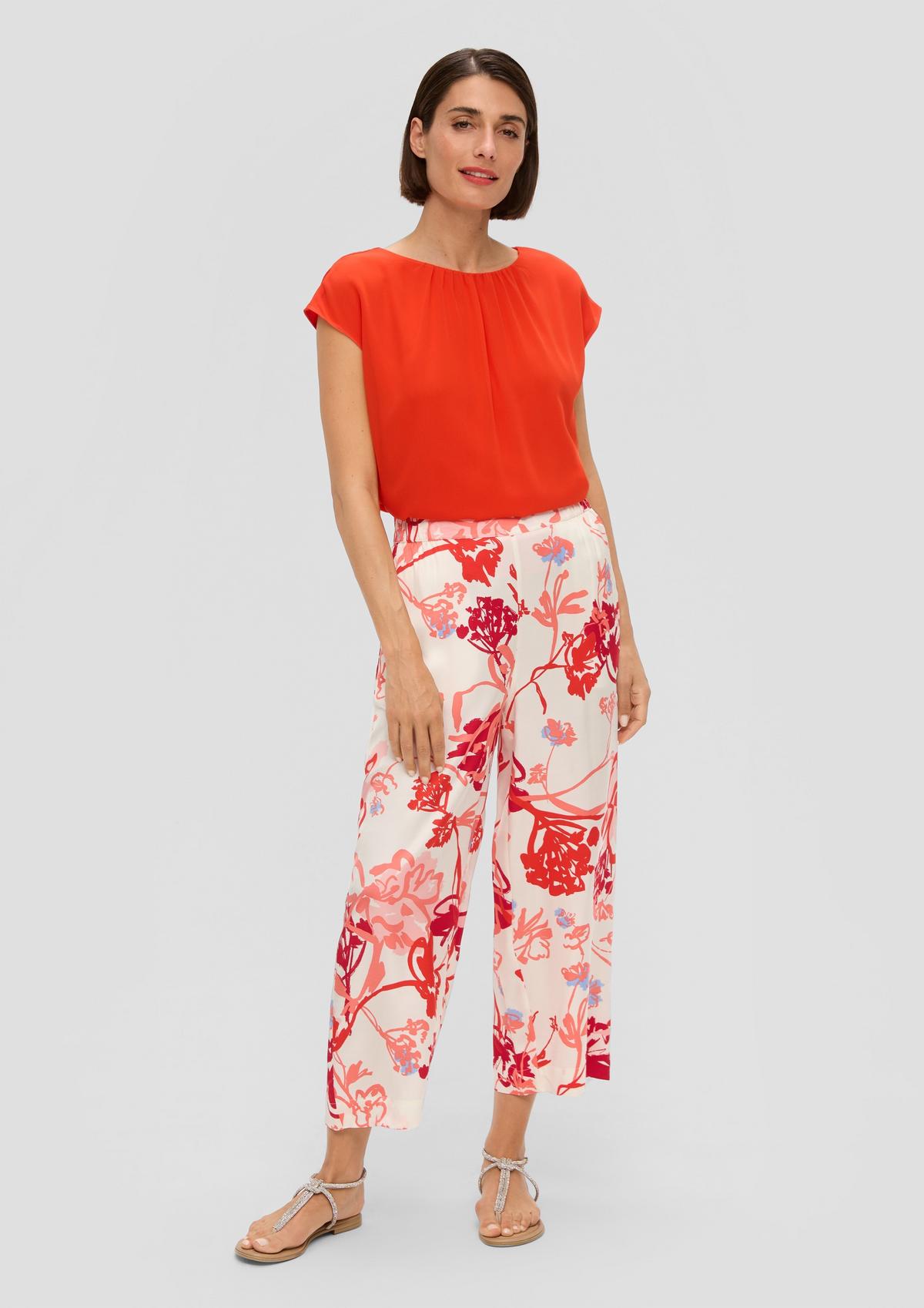 s.Oliver Regular fit: satin trousers with a wide leg