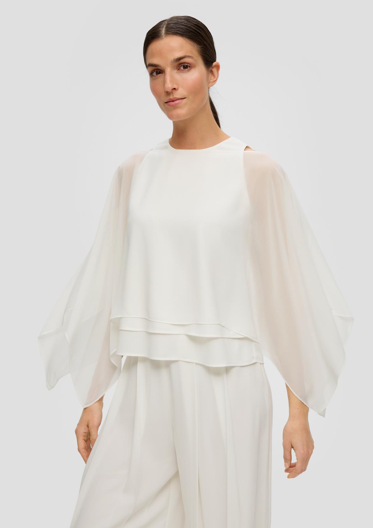 s.Oliver Chiffon poncho met boothals
