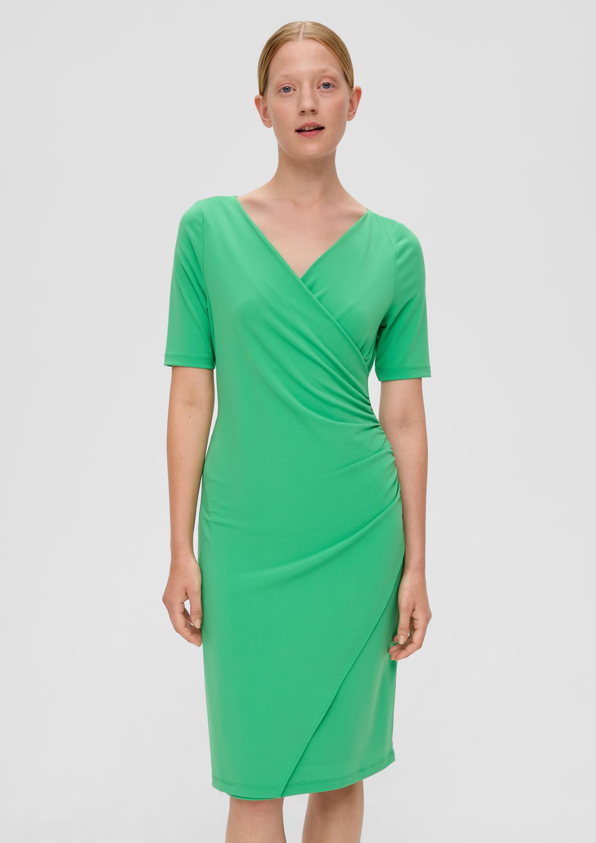 s.Oliver Gathered wrap-effect dress