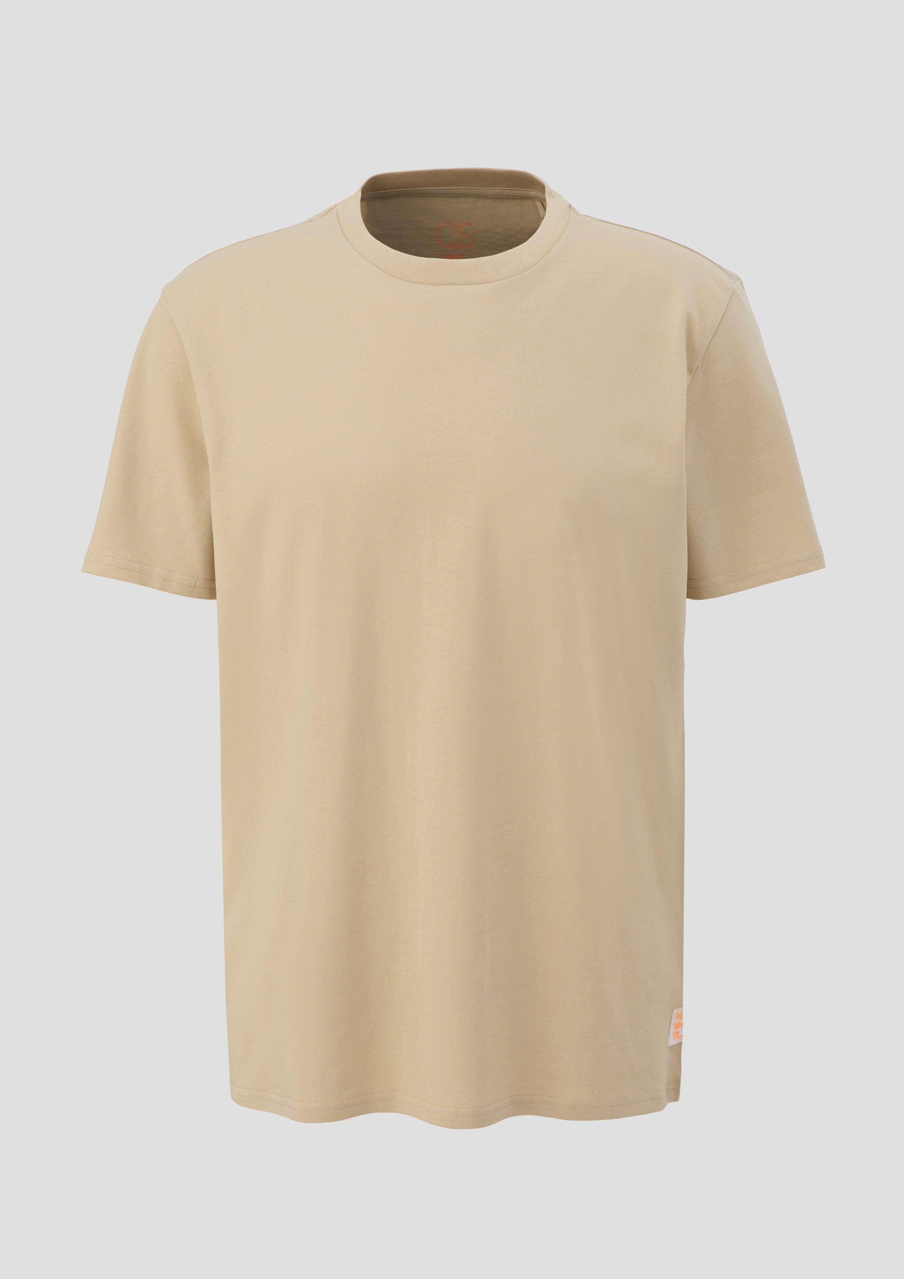 QS - T-Shirt aus weicher Baumwolle, Herren, Beige