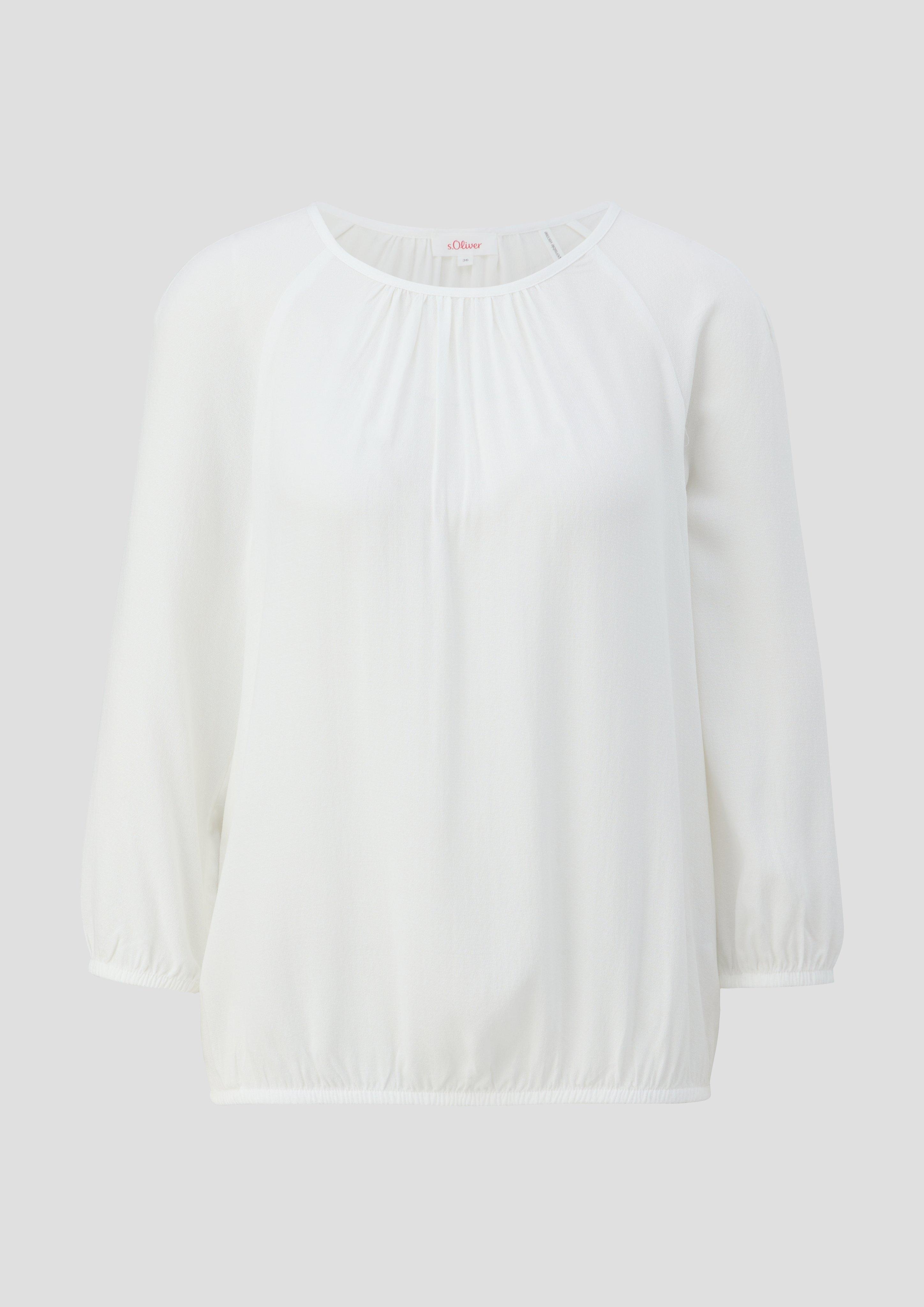 s.Oliver - Jacquard-Bluse aus reiner Viskose, Damen, creme