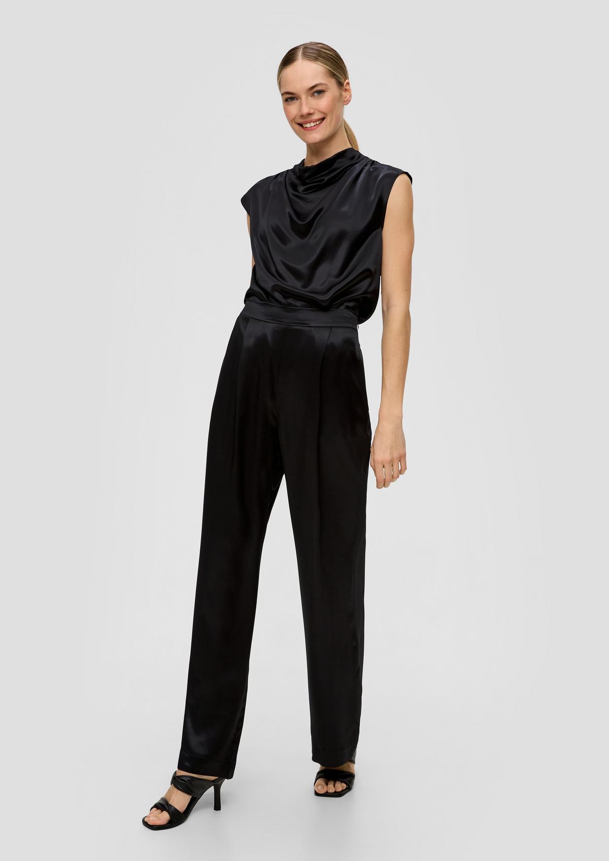 Regular fit: wide satin trousers